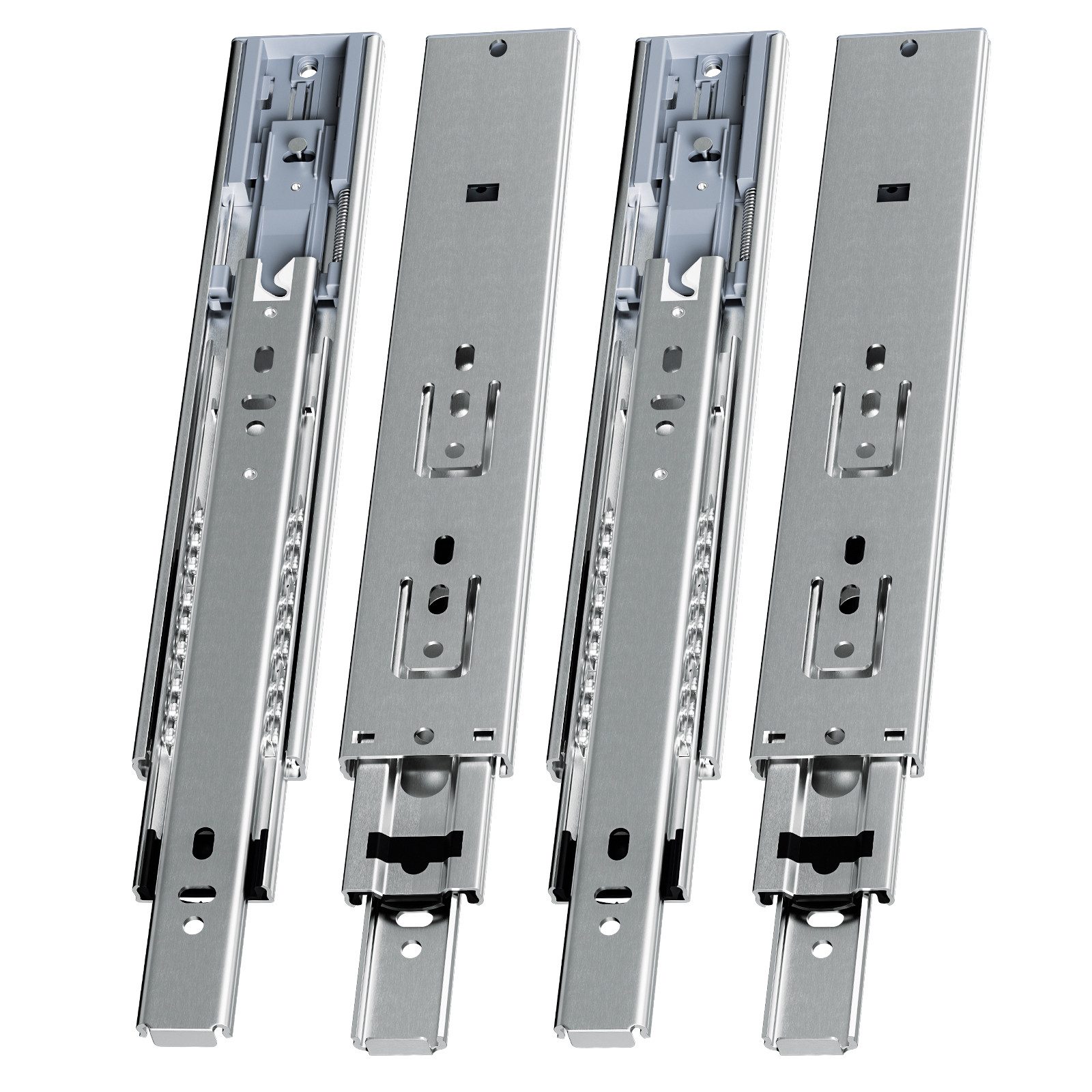 Clanmacy Schubkasten 1-10Paar Schubladenschienen Auszug 45kg Vollauszüge Soft Close (4 St)