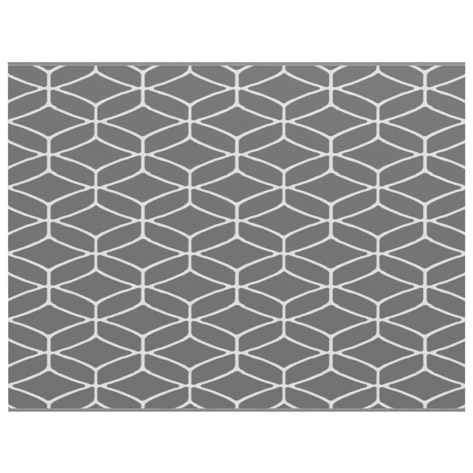 vidaXL Outdoorteppich Outdoor-Decke ARAKIL Grau und Weiß Polyester 250 x 300 cm