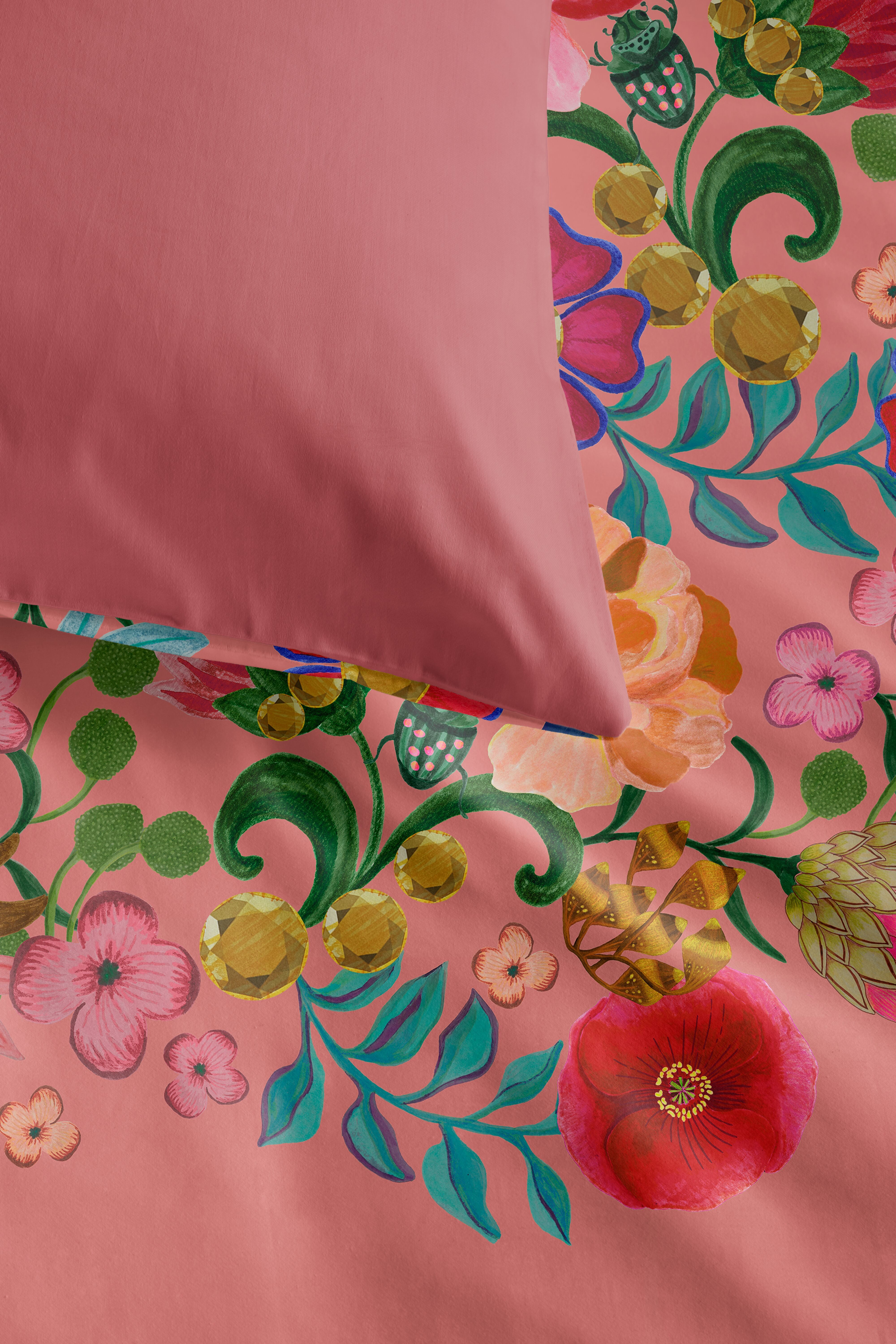 Oilily Bettwäsche Saren 135x200 + 1x80x80 cm Mako-Satin Baumwolle mit Reißverschluss, Mako-Satin, 2 teilig, Mako-Satin, glatt, atmungsaktiv & geschmeidig, mit wertiger Haptik