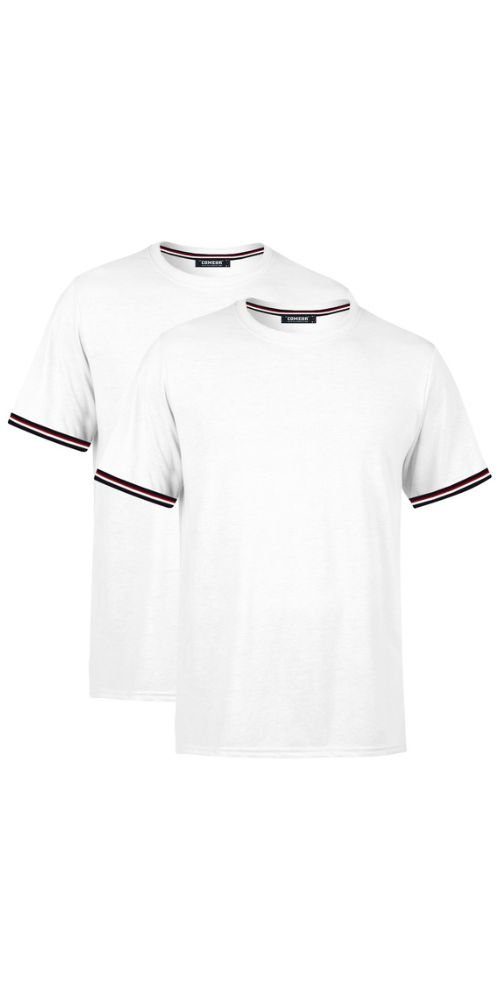 COMEOR T-Shirt Basic Herren Kurzarm Rundhalls (Packung, 2-tlg) mit gestreif günstig online kaufen