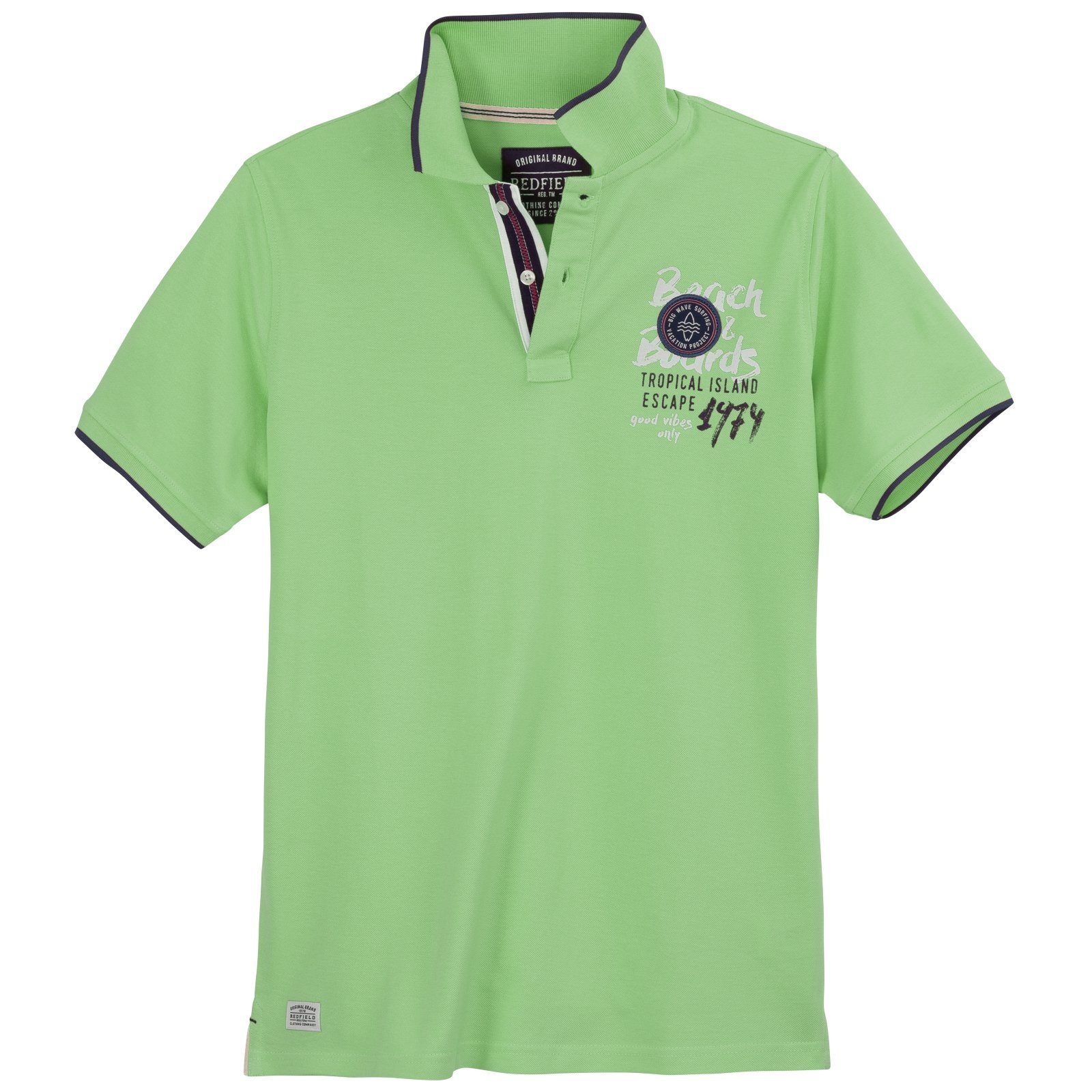 redfield Poloshirt Große Größen Herren Poloshirt hellgrün Beach & Boards Redfield