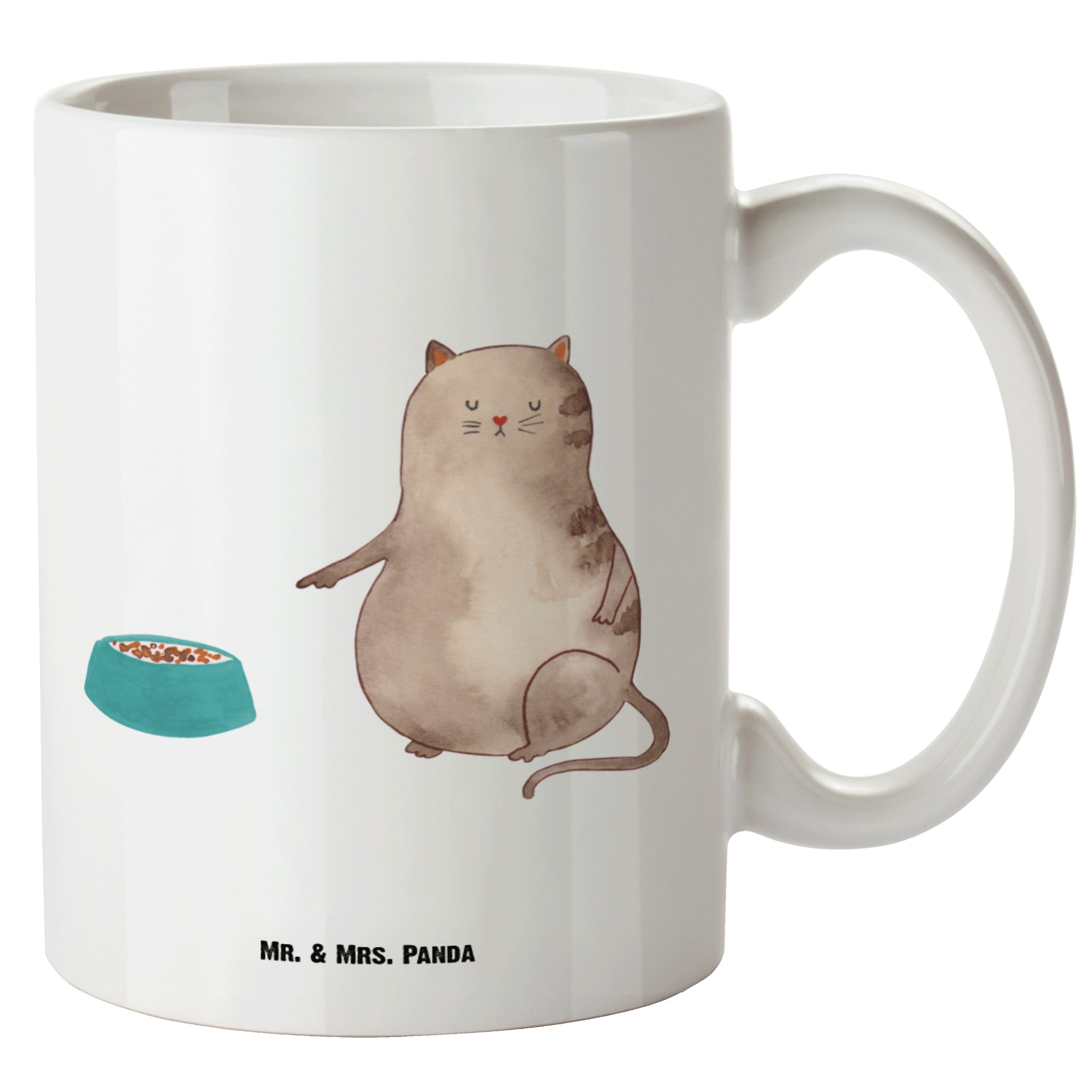 Weiß Panda Tasse Katzenmotive, Gro, & Tasse Keramik Katze Mr. fressen Groß, - Geschenk, - Teetasse, XL XL Mrs.