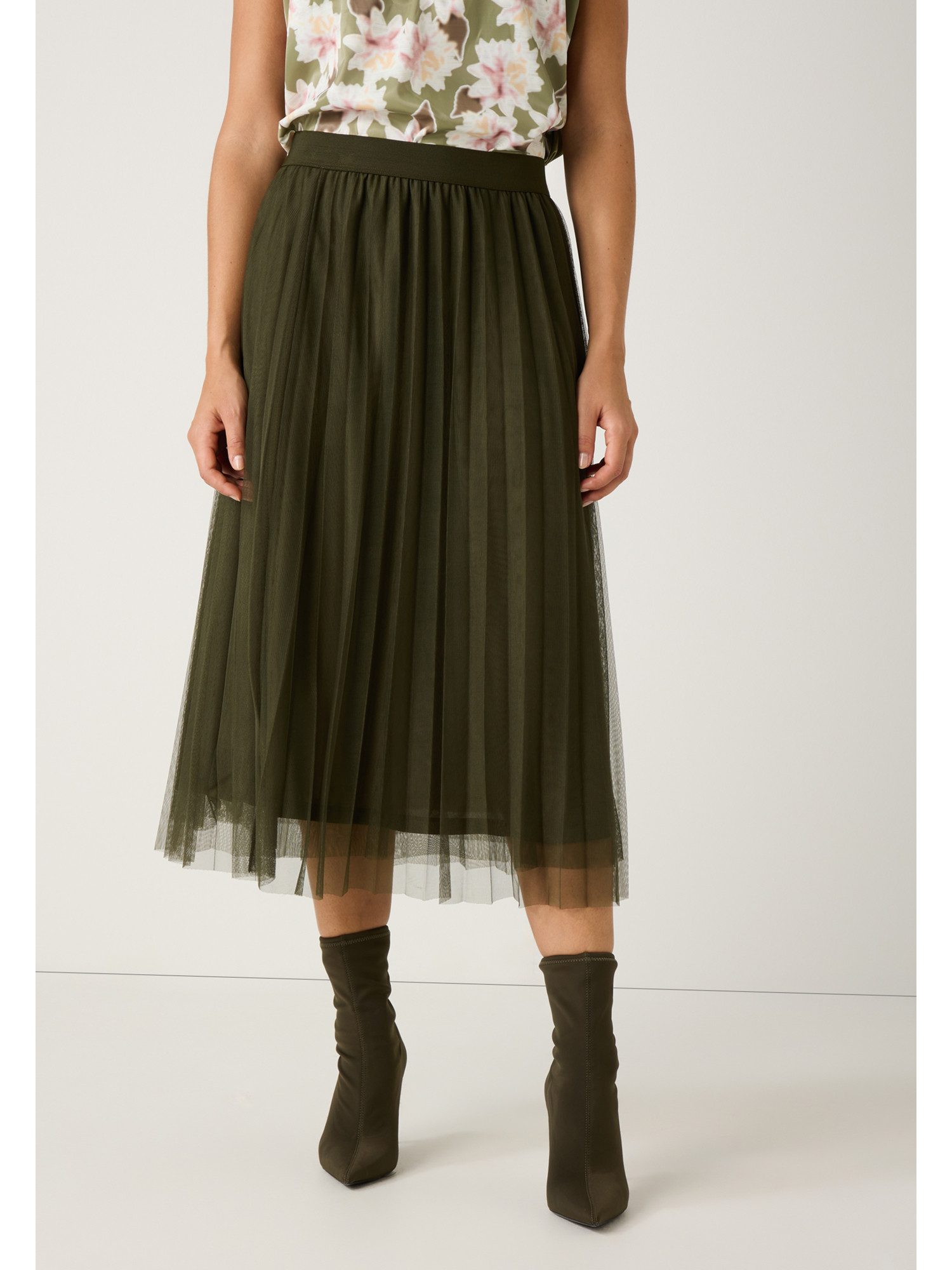 MORE&MORE Tüllrock femininer Meshrock, Plisséefalten günstig online kaufen