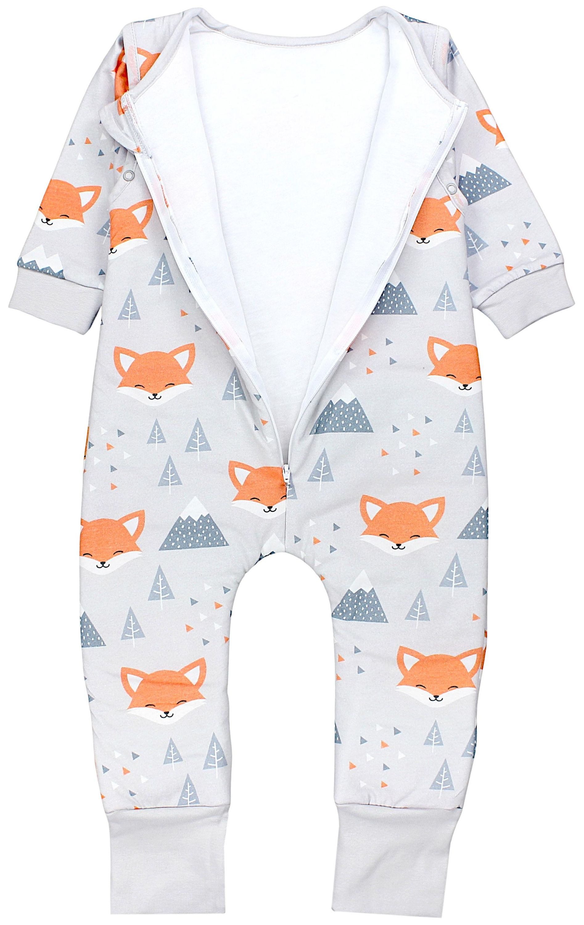 TupTam Babyschlafsack 2.5 TOG Schlafsack BIO-Baumwolle mit Beinen und Ärmeln Herbst Winter – Bild 4 von 5