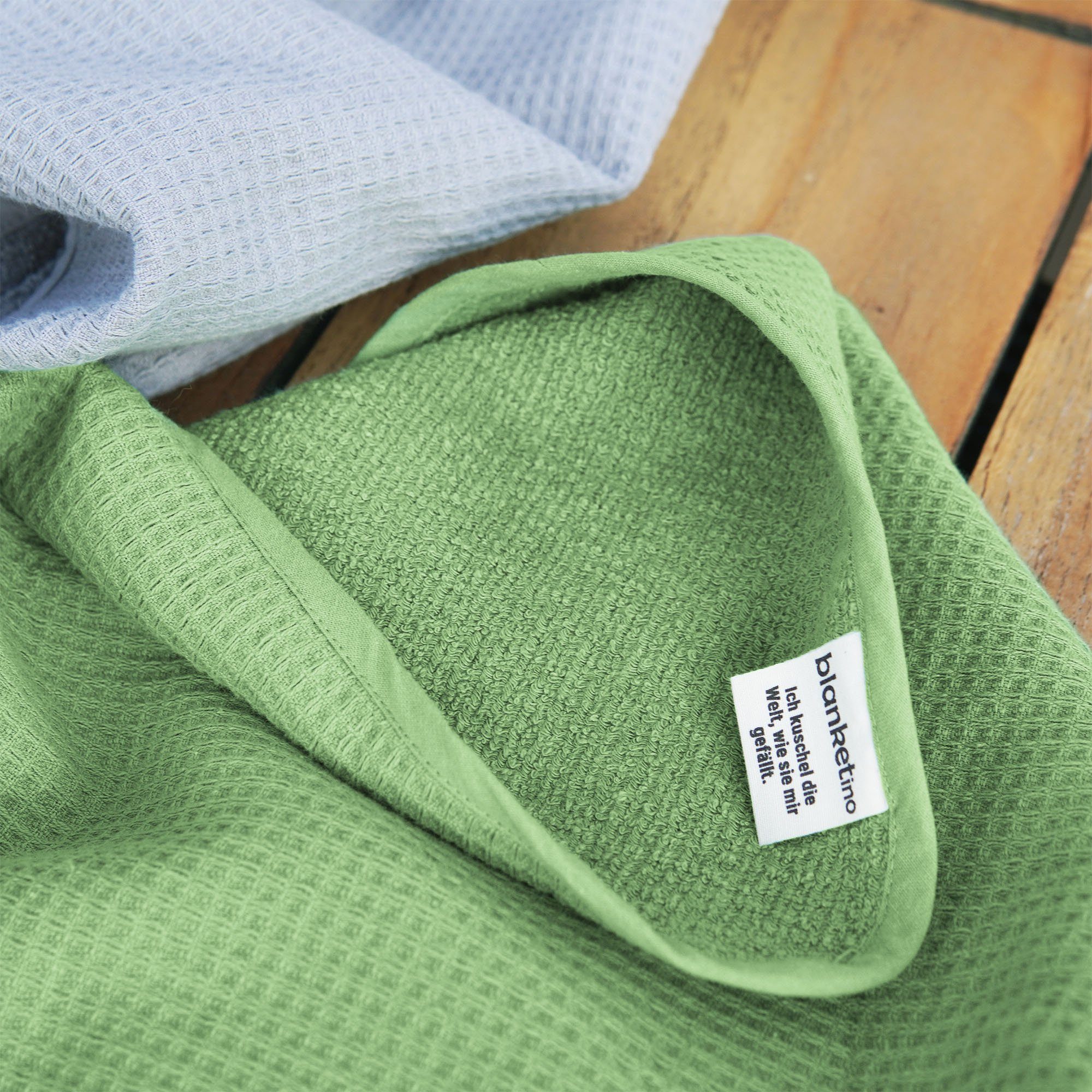 blanketino Handtuch Saunahandtuch aus 100% Baumwolle • 80×200 cm Seegrasgrün
