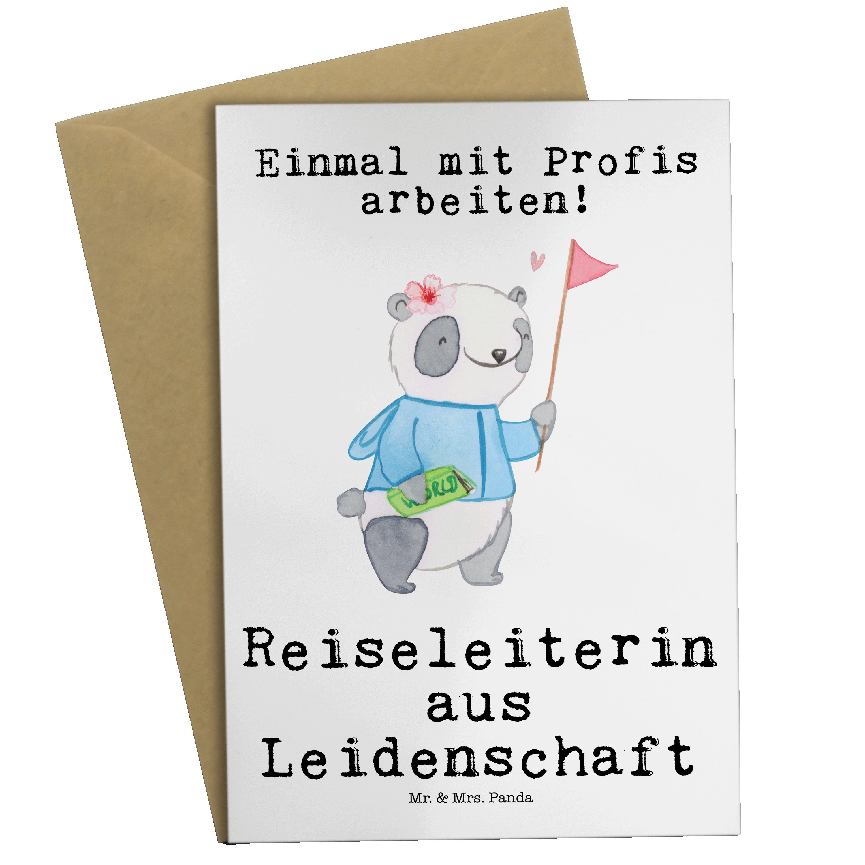 M Grußkarte Glückwunschkarte, - Weiß Reiseleiterin Geschenk, Mr. Leidenschaft - Mrs. & aus Panda