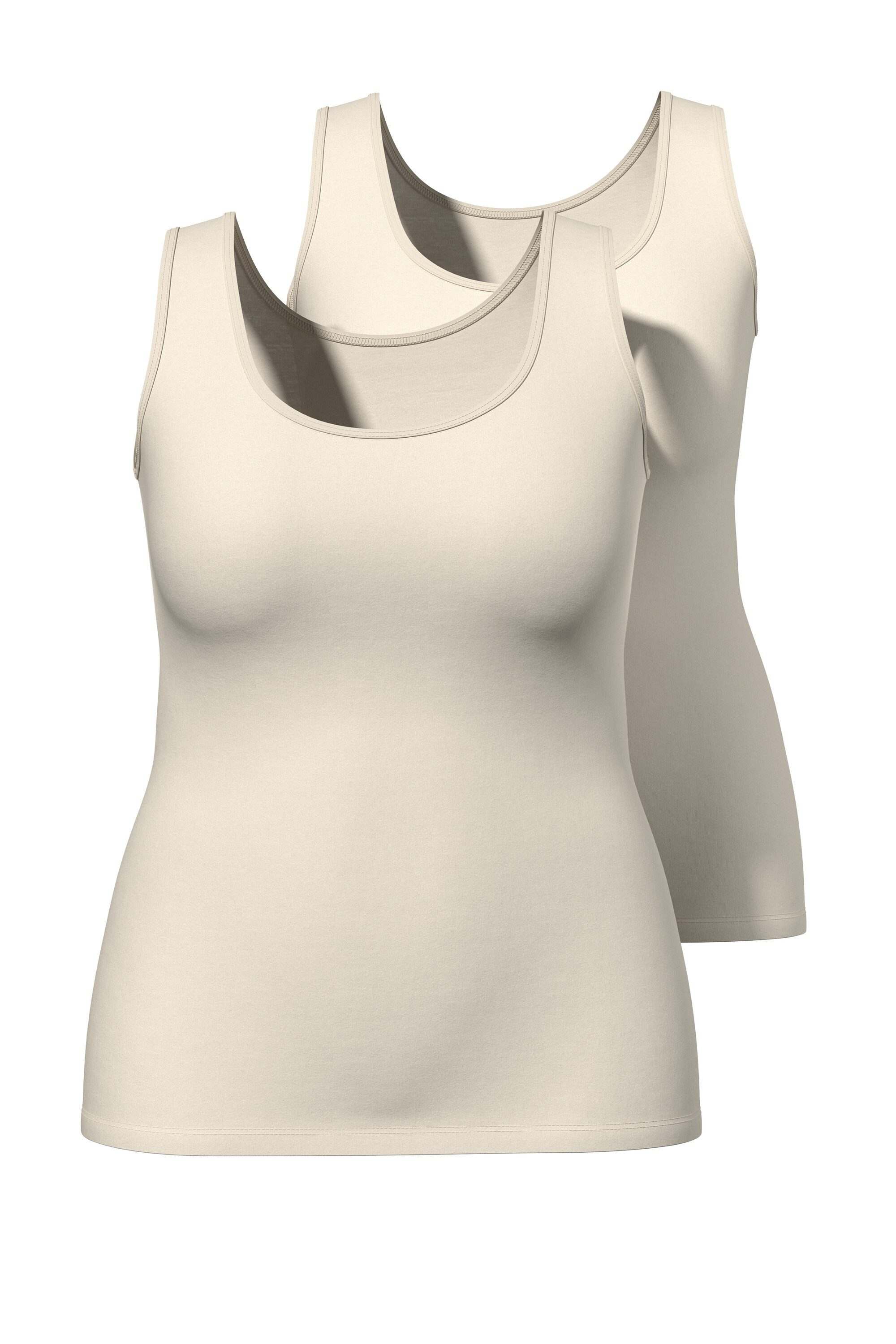 Ulla Popken Unterhemd Tanktops 2er-Pack Rundhalsausschnitt ärmellos