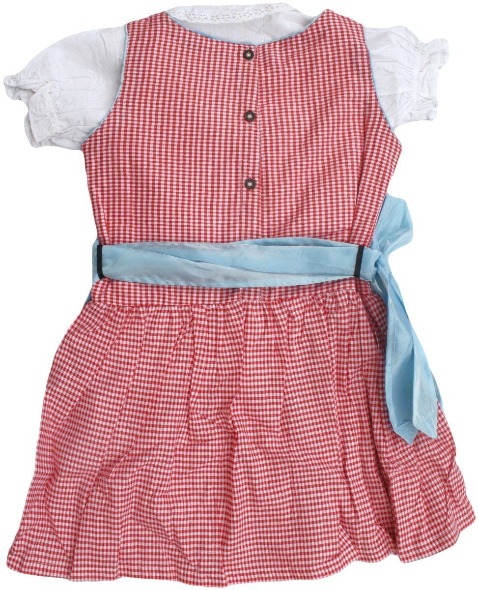 German Wear Dirndl GW1710 Red/Blue Dirndl-set Mädchendirndl kinder Trachten Kleid Rot/ Blauer Schürze