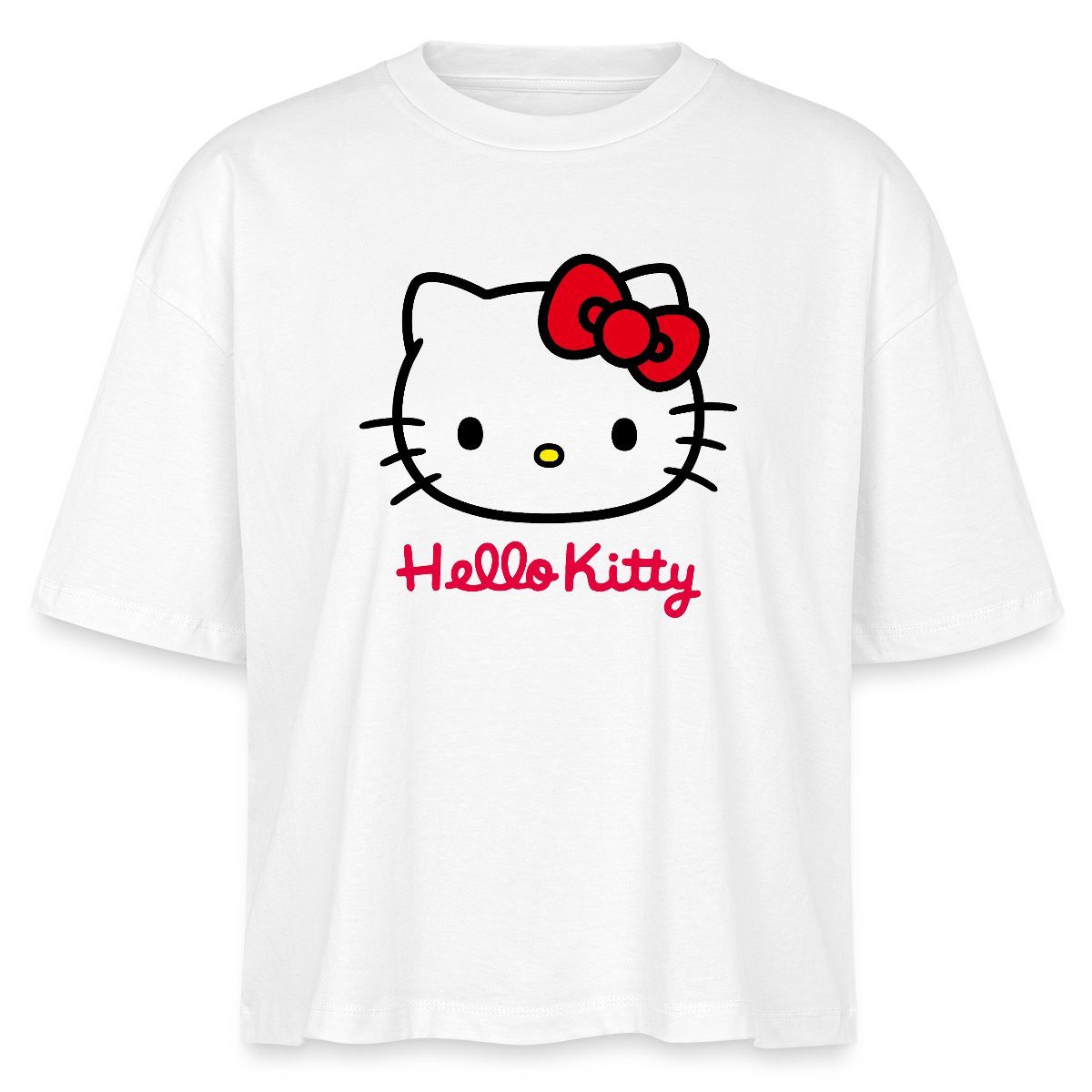 Spreadshirt T-Shirt Hello Kitty Klassisch Mit Schriftzug Boxy Shirt Damen ( günstig online kaufen