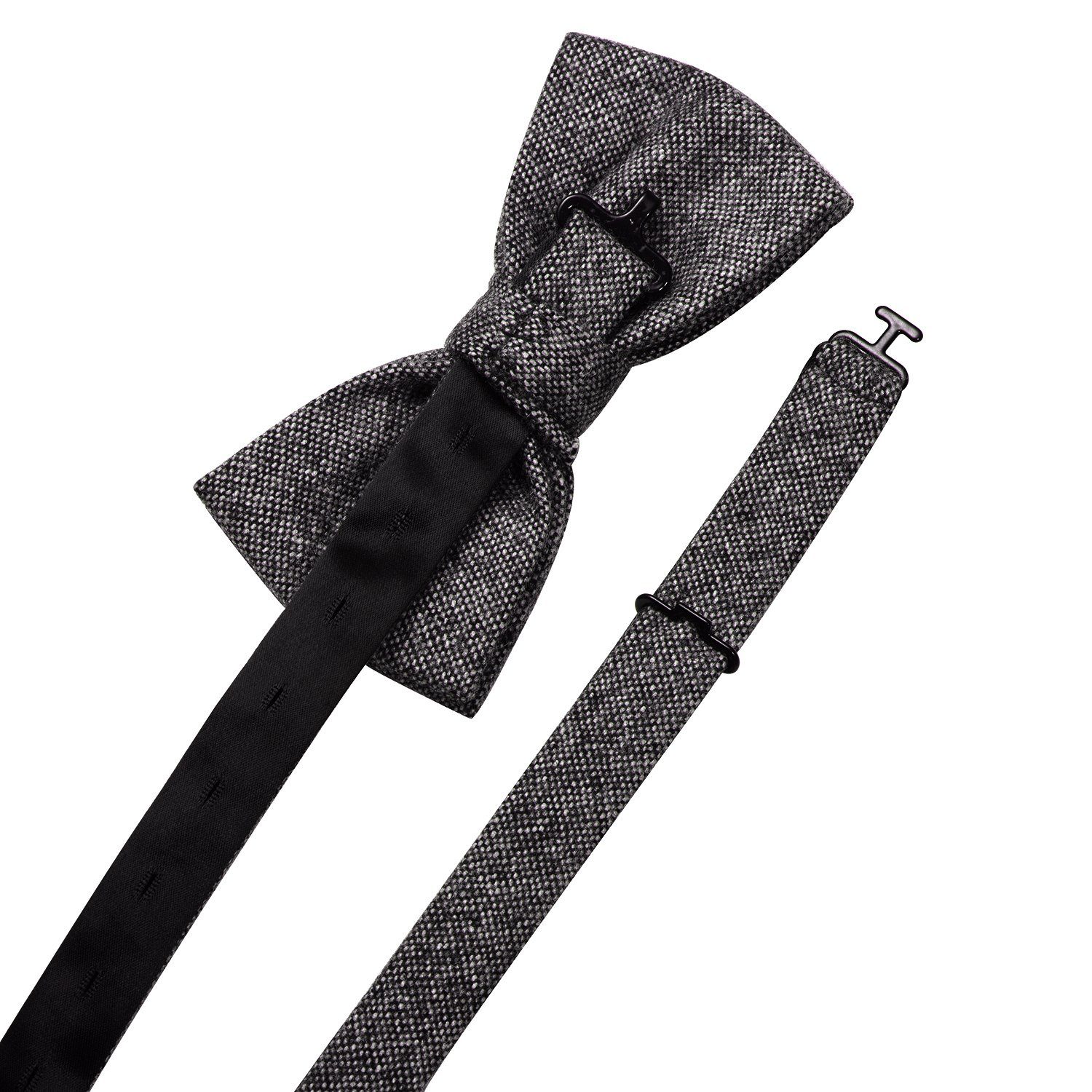 DonDon Fliege DonDon Herren Fliege 12 x 6 cm Baumwolle (Packung, 1-St) bereits gebunden, verstellbar, Tweedlook – Bild 4 von 5