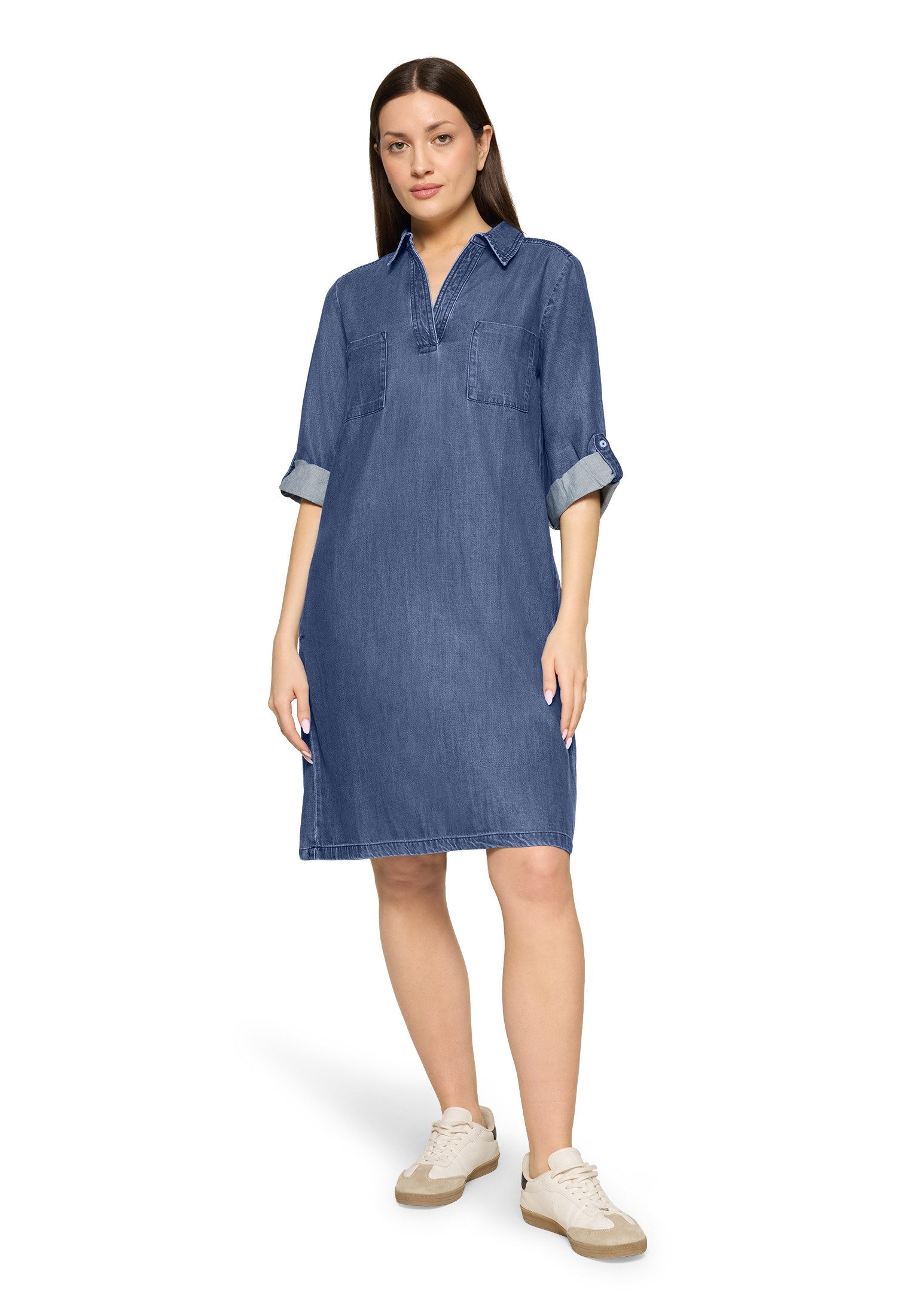 Cartoon Jeanskleid Damen mit Kragen