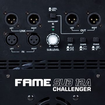 Fame Audio Subwoofer (Challenger SUB 12A 12" Active-Subwoofer, 450W - Aktive Bassbox)