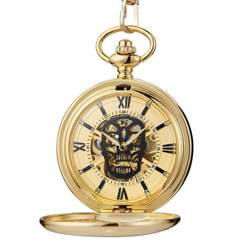 Tidy Taschenuhr GothicTime Totenkopf Taschenuhr – Mechanische Skelettuhr