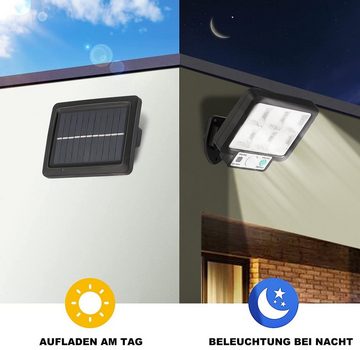 LETGOSPT LED Solarleuchte 72 LEDs Solarlampe mit Bewegungsmelder Flutlicht