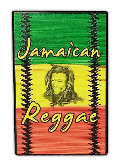 CHAMP Dose ZIGARETTENDOSE "Reggae Jamaican"mit Sprungdeckel 44 (Reggae Jamaican), für 20 Zigaretten Kunststoff Zigarettenbox Zigarettenetui Etui