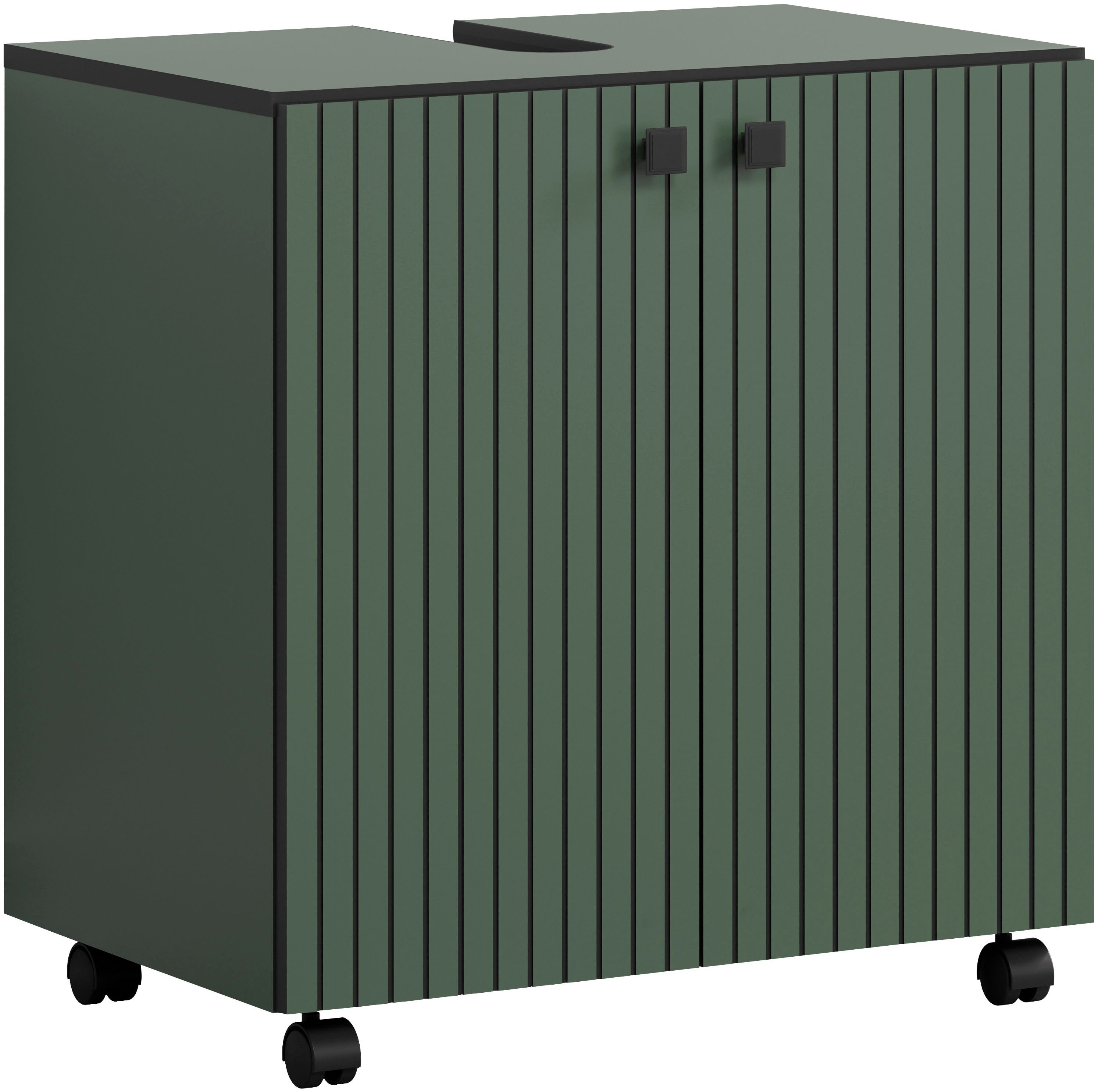 welltime Waschbeckenunterschrank Amrum Waschtisch auf Rollen - (B/T/H) wahlweise 60-80/42/64 cm