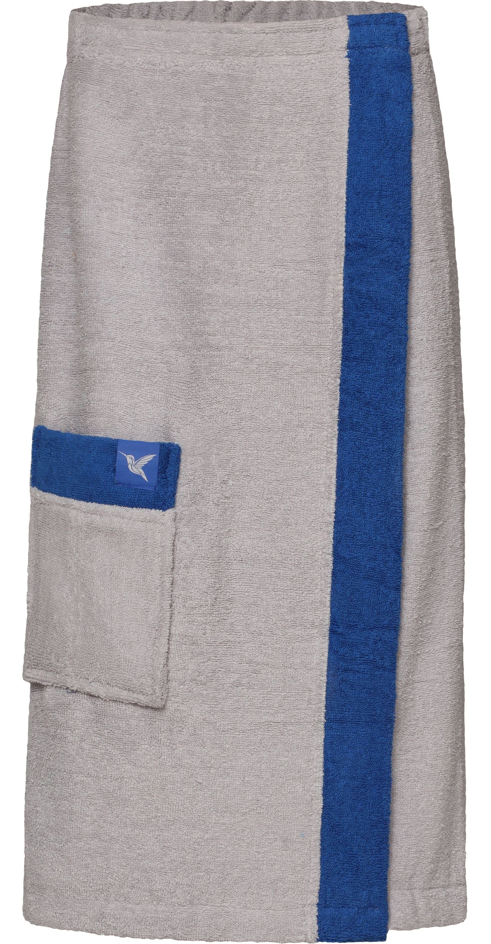 Grau11/Blau28 Ladeheid Damen Knielänge, Baumwolle, LA40-211, Kilt Frottee Saunakilt ohne