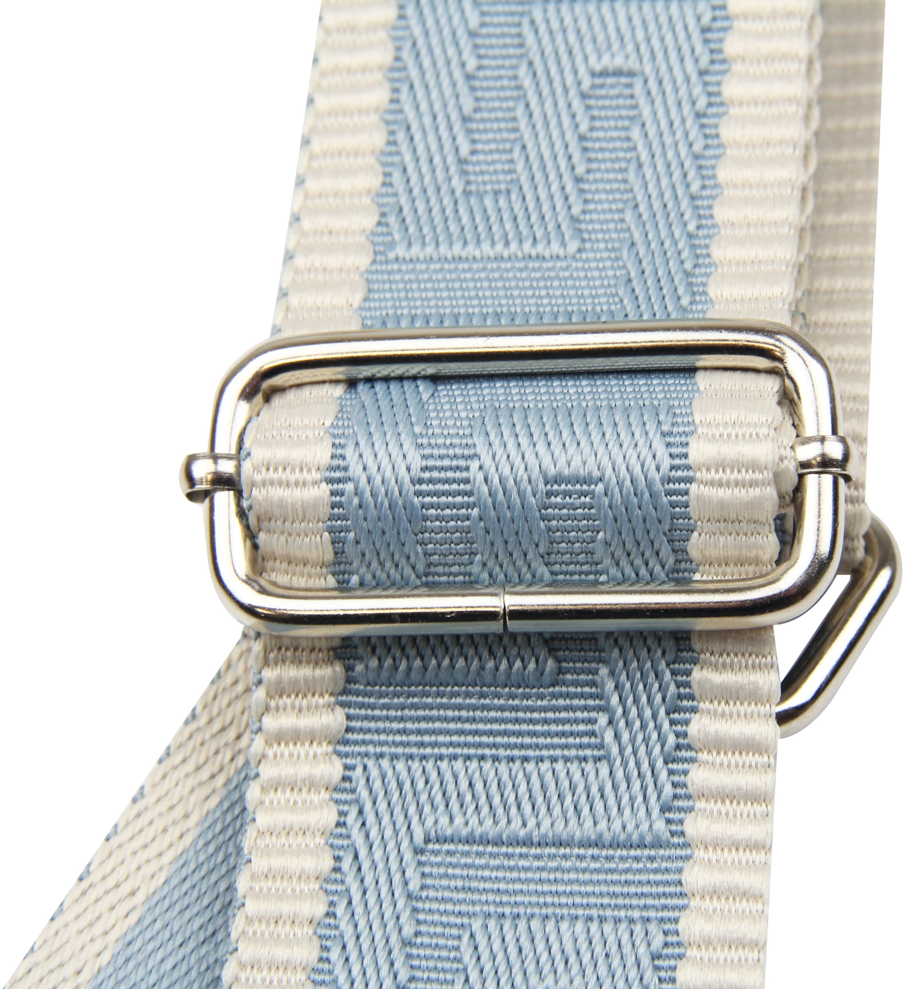 Schulterriemen Muster: IN ITALY, MADE 5cm Gurt, S verstellbarer Schultergurt Hellblau Frentree breiter für Taschen,