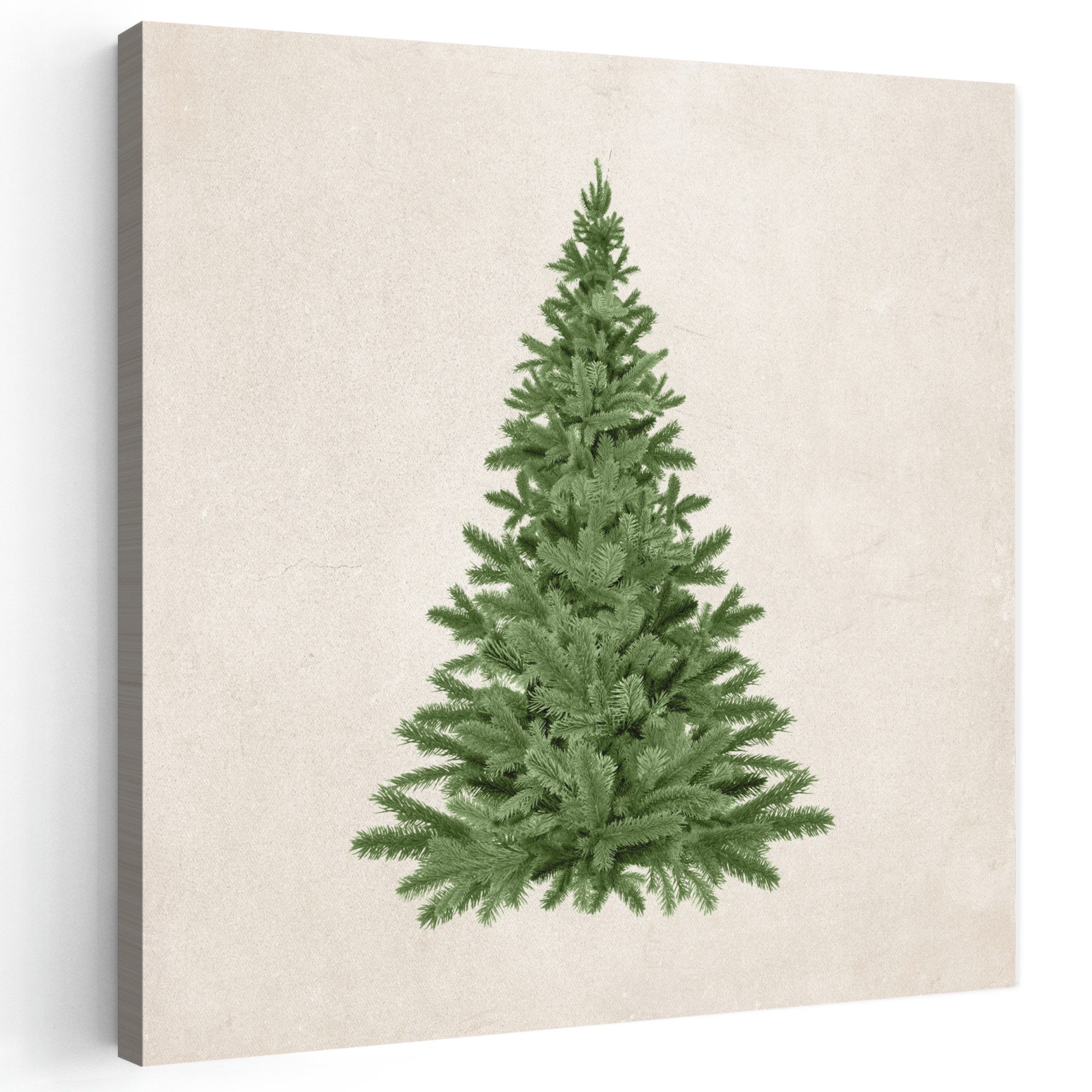 OneMillionCanvasses® Leinwandbild Weihnachtsbaum - Grün - Weihnachten - Feiertage, Fotodruck (1 St), Wandbild, Deko Schlafzimmer Wohnzimmer Flur 20x20 cm