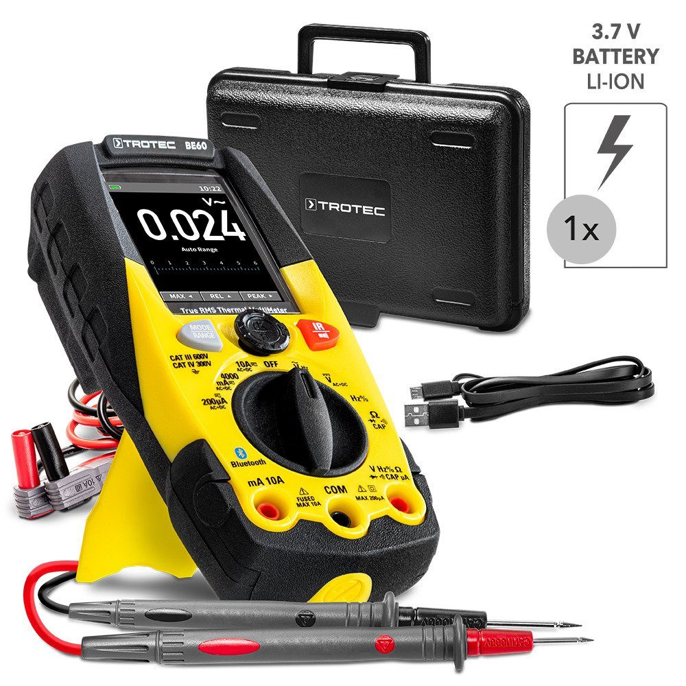 TROTEC Multimeter Digitales True-RMS-Multimeter mit integrierter Wärmebildkamera BE60