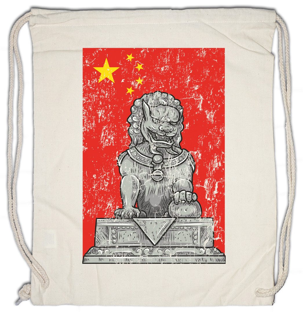 Urban Backwoods Turnbeutel Chinese Lion And Flag Turnbeutel China Statue Asien Asia Fahne Drache (1-tlg), Löwe Dragon Drache Löwe