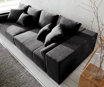 DELIFE Big-Sofa Marbeya, Schwarz 285x115 cm mit 10 Kissen Big Sofa