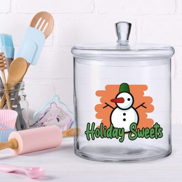 GRAVURZEILE Keksdose mit UV-Druck - Holiday Sweets - Keksdose mit luftdichtem Deckel, Glas, Handgefertigte Glasdose für Partner, Freunde & Familie zu Weihnachten