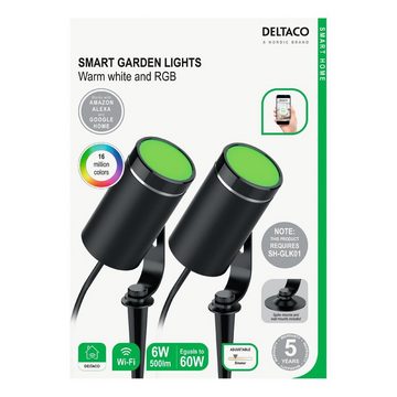 DELTACO SMART HOME LED Schreibtischlampe Smarte RGB-Gartenbeleuchtung Set Dimmer-Funktion WLAN TUYA System, inkl. 5 Jahre Herstellergarantie