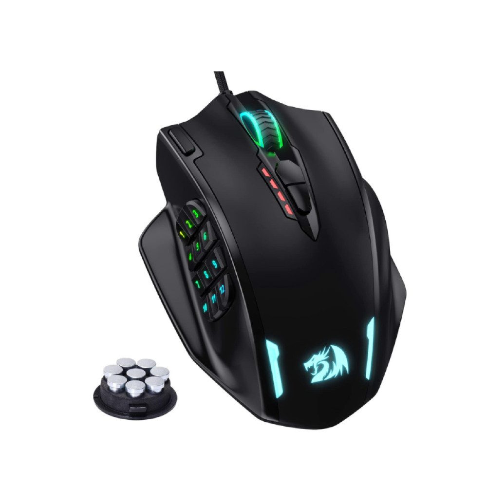 Redragon M908 Kabelgebundene Laser MMO mit Hochpräziser Betätigung, 12400 DPI Gaming-Maus (kabelgebunden, RGB-Hintergrundbeleuchtung & programmierbare Tasten)