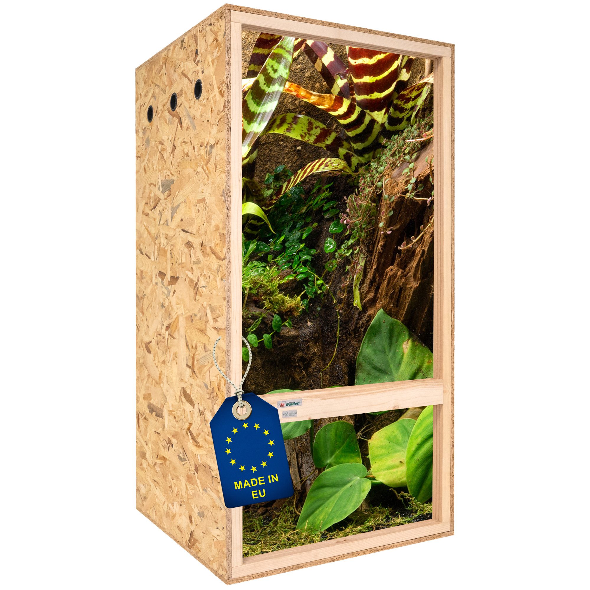 Terrarium Hochterrarium 60х120х60 mit Seitenbelüftung & Integriertem Hygrometer
