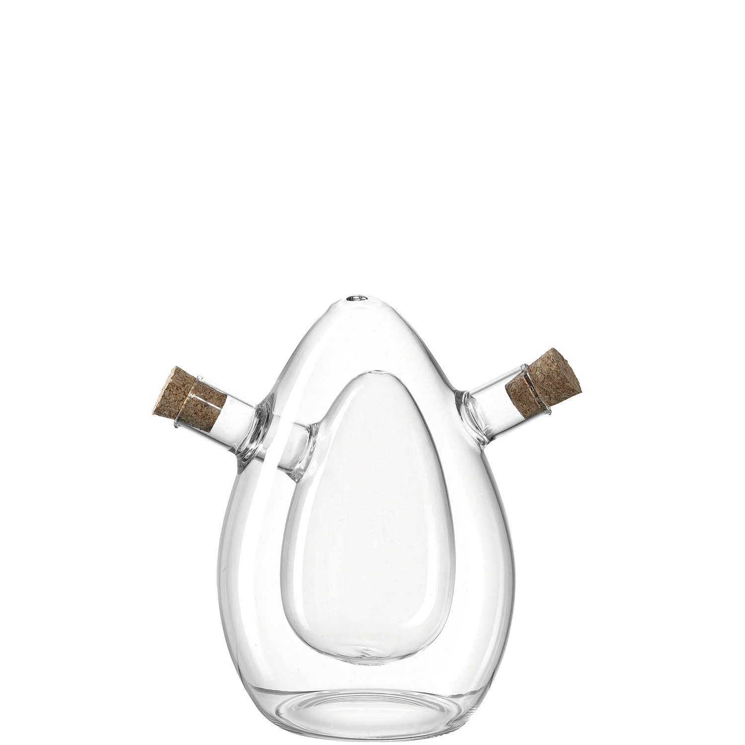 LEONARDO Ölkaraffe Cucina, (Packung, Essig/Öl Flasche), 2in1, inkl. Korkverschluss, Höhe: 15 cm