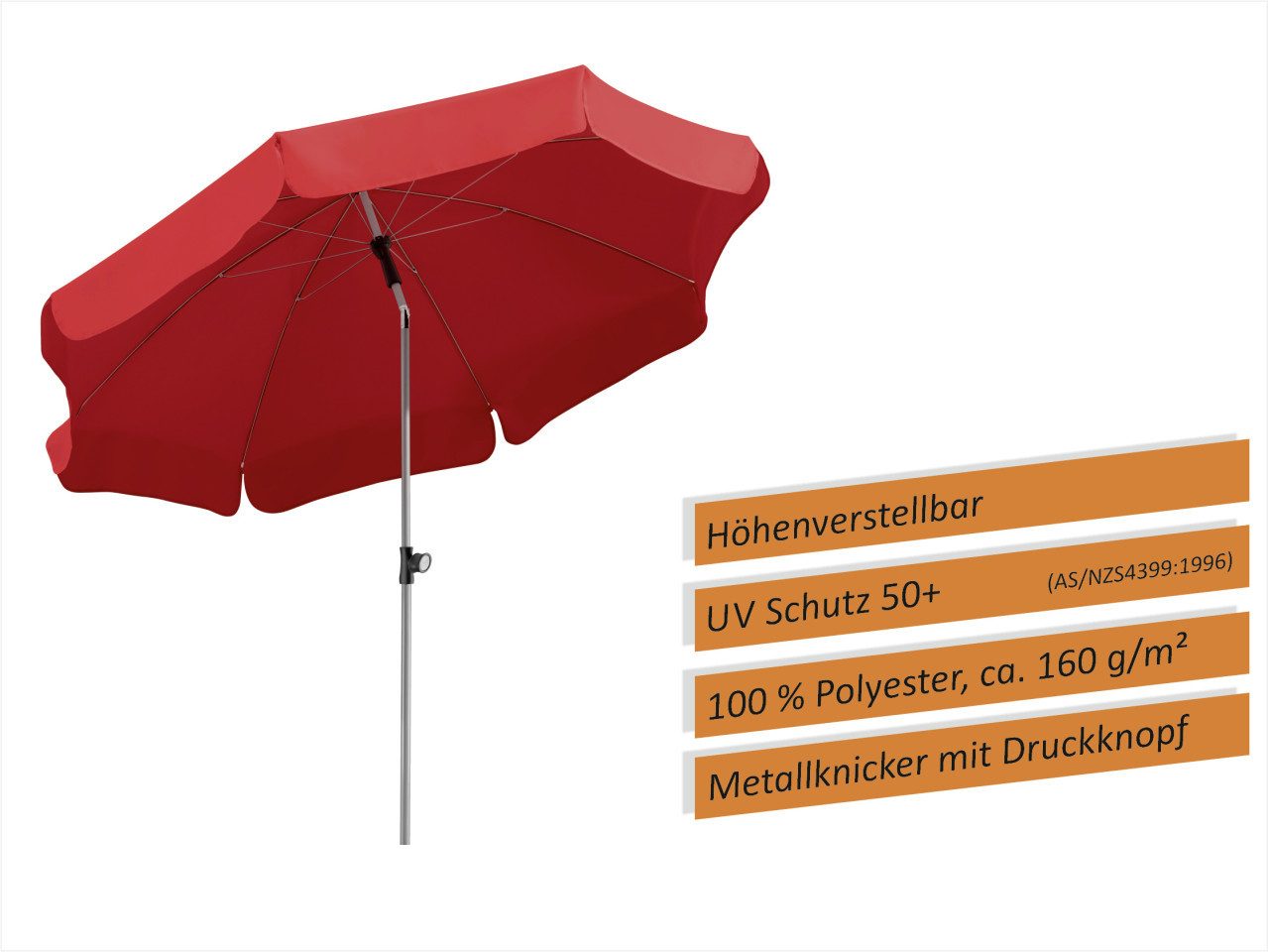Schneider Schirme Sonnenschirm Schneider Sonnenschirm Locarno rot Ø 200 cm