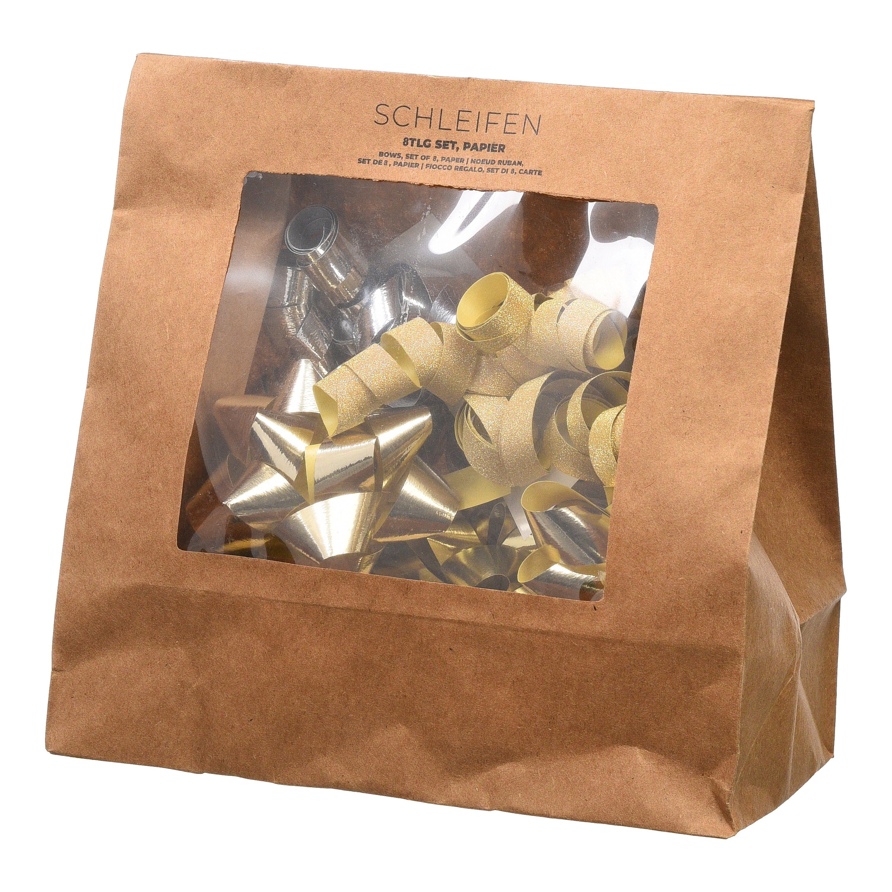 Polypropylen, Geschenkpapier Depot Gold Verpackungsschleifen-Set Surprise, aus 8-teilig