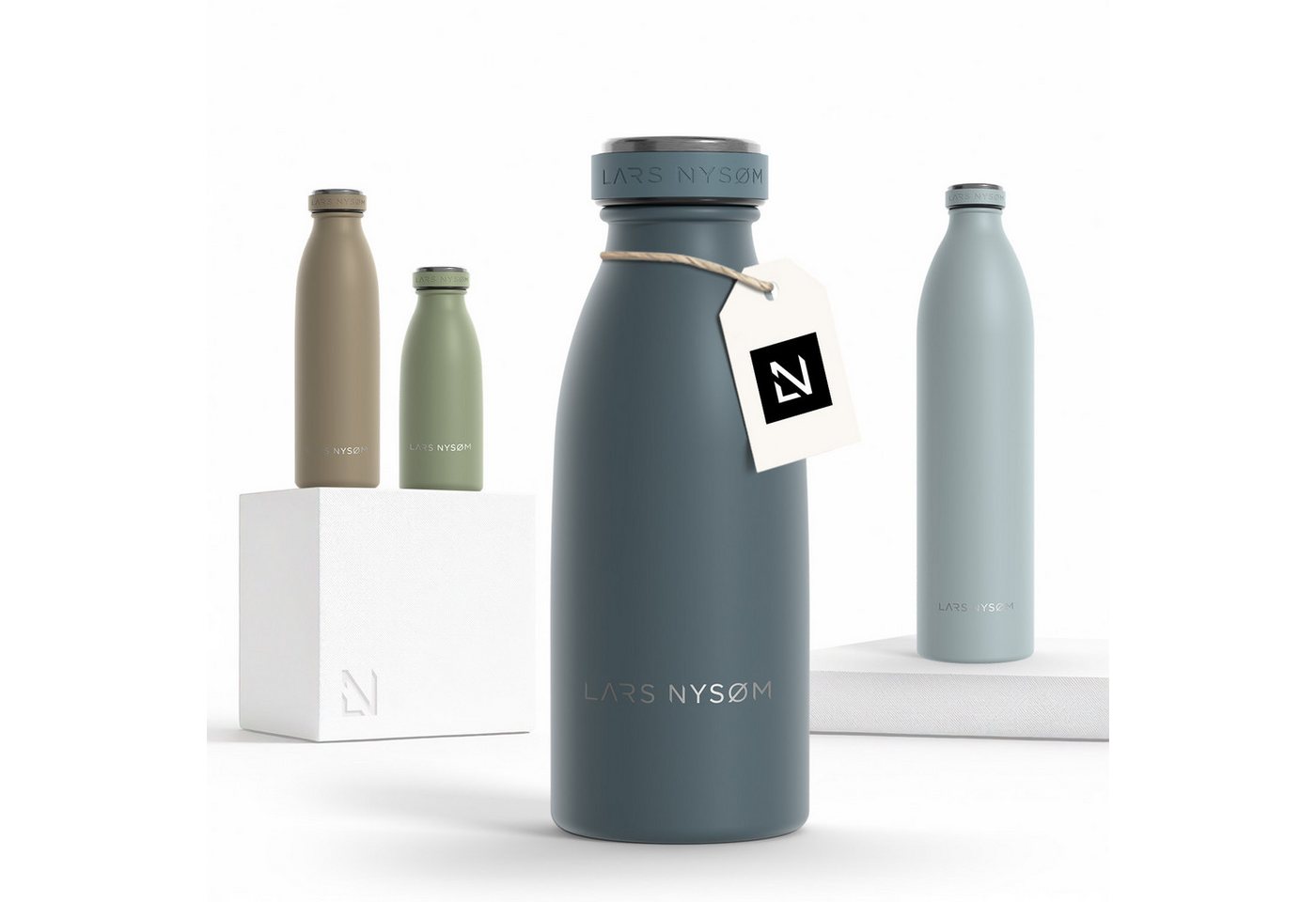 LARS NYSØM Thermoflasche Ren, Isolierflasche mit Vakuum Isolierung: 12h heiß / 24h kühl