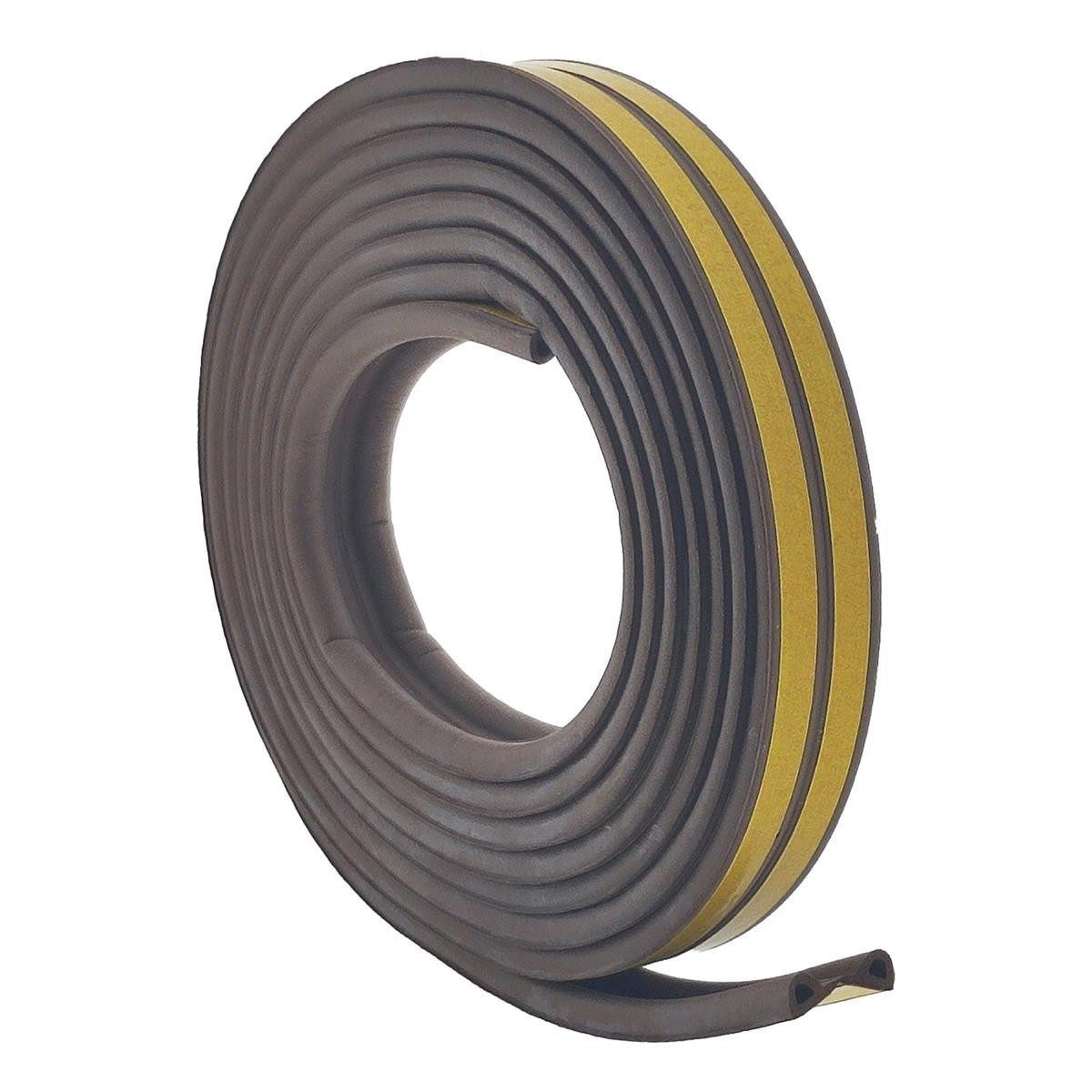 varivendo Dichtungsband Gummidichtung P-Profil 6m Braun Dichtband, (Rolle, 1-St., Gummidichtung), abdichtungsband luftdicht fensterdicht türdicht scheibendichtung