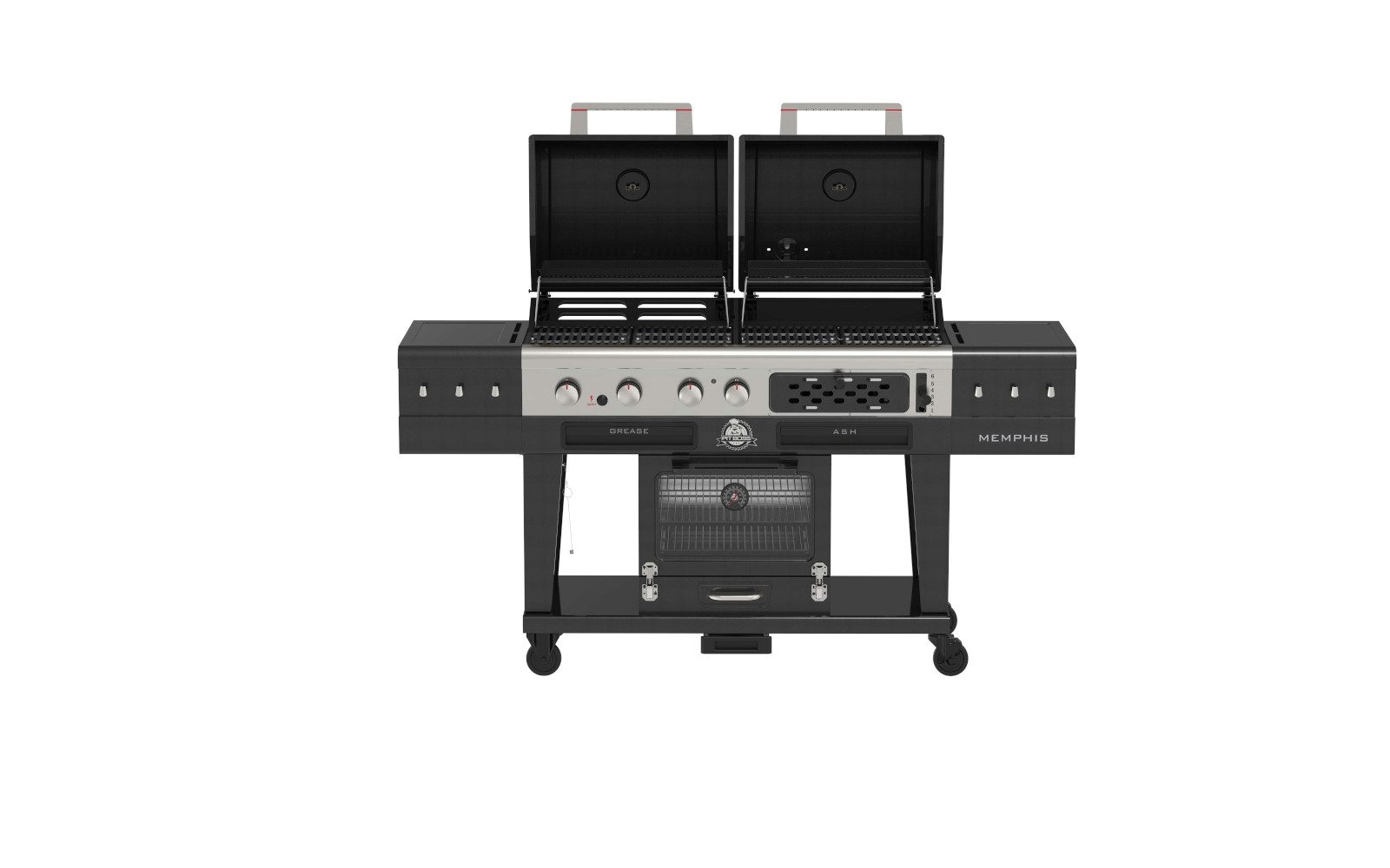 PIT BOSS Kombigrill Pit Boss Kombigrill MEMPHIS Ultimate 2.0 Gas Holzkohle Smoker Hybrid
