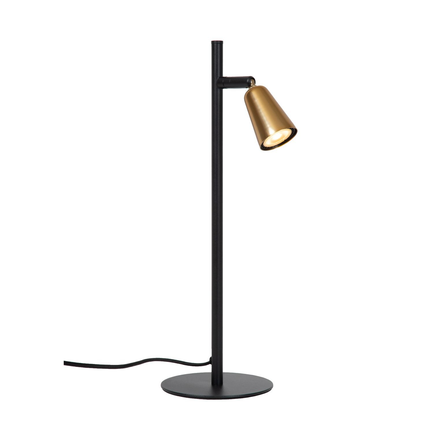 Licht-Erlebnisse Tischleuchte TOGU, ohne Leuchtmittel, Metall verstellbar 46 cm Schwarz Champagner GU10 Modern