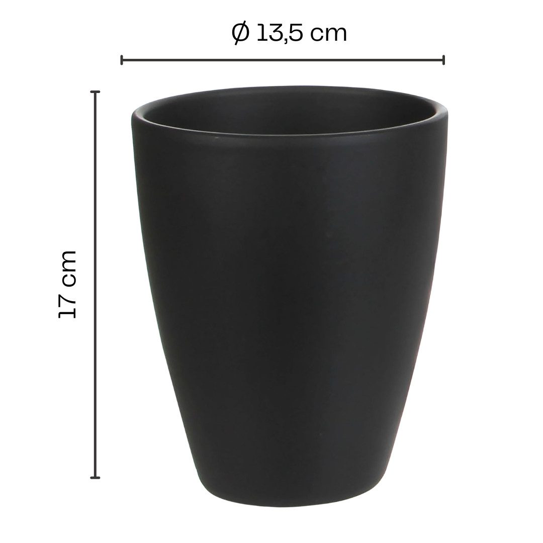 Annastore Übertopf 3 x Orchideentopf aus Keramik - Orchideenübertopf - Blumenübertopf, H 17 cm - Ø 13,5 cm