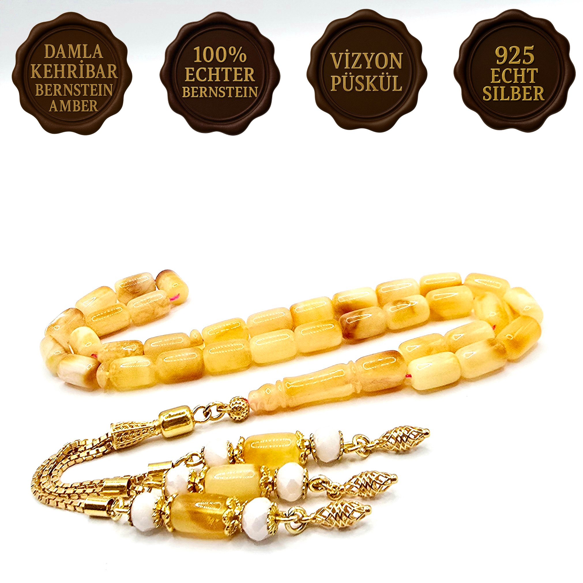 M-Punkt24 Kettenanhänger Tesbih Tespih Damla Kehribar 15 Gr. Vizyon 925 Güm günstig online kaufen