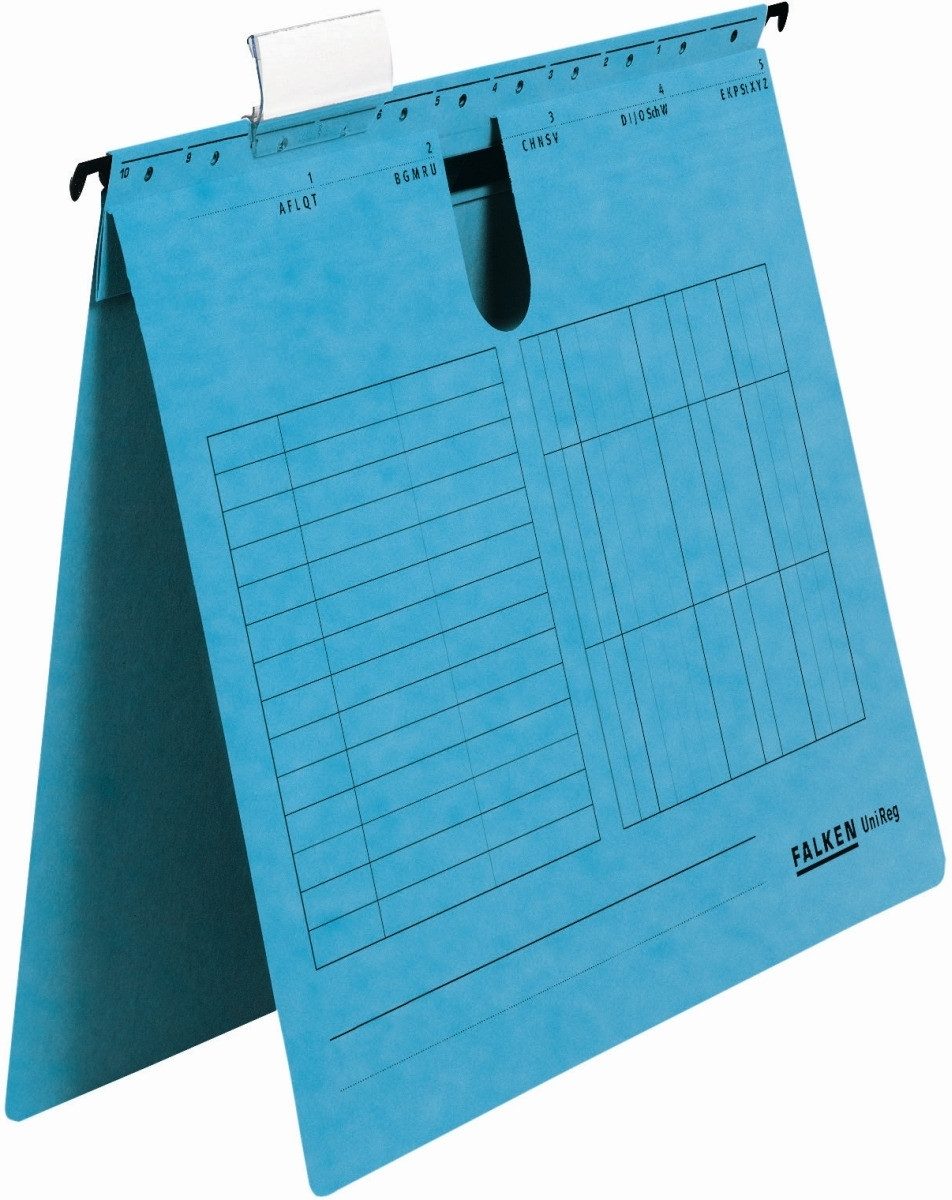 Falken Hefter Hängehefter UniReg Kraftkarton 230g/qm kaufm. Heftung blau VE=5 Stück