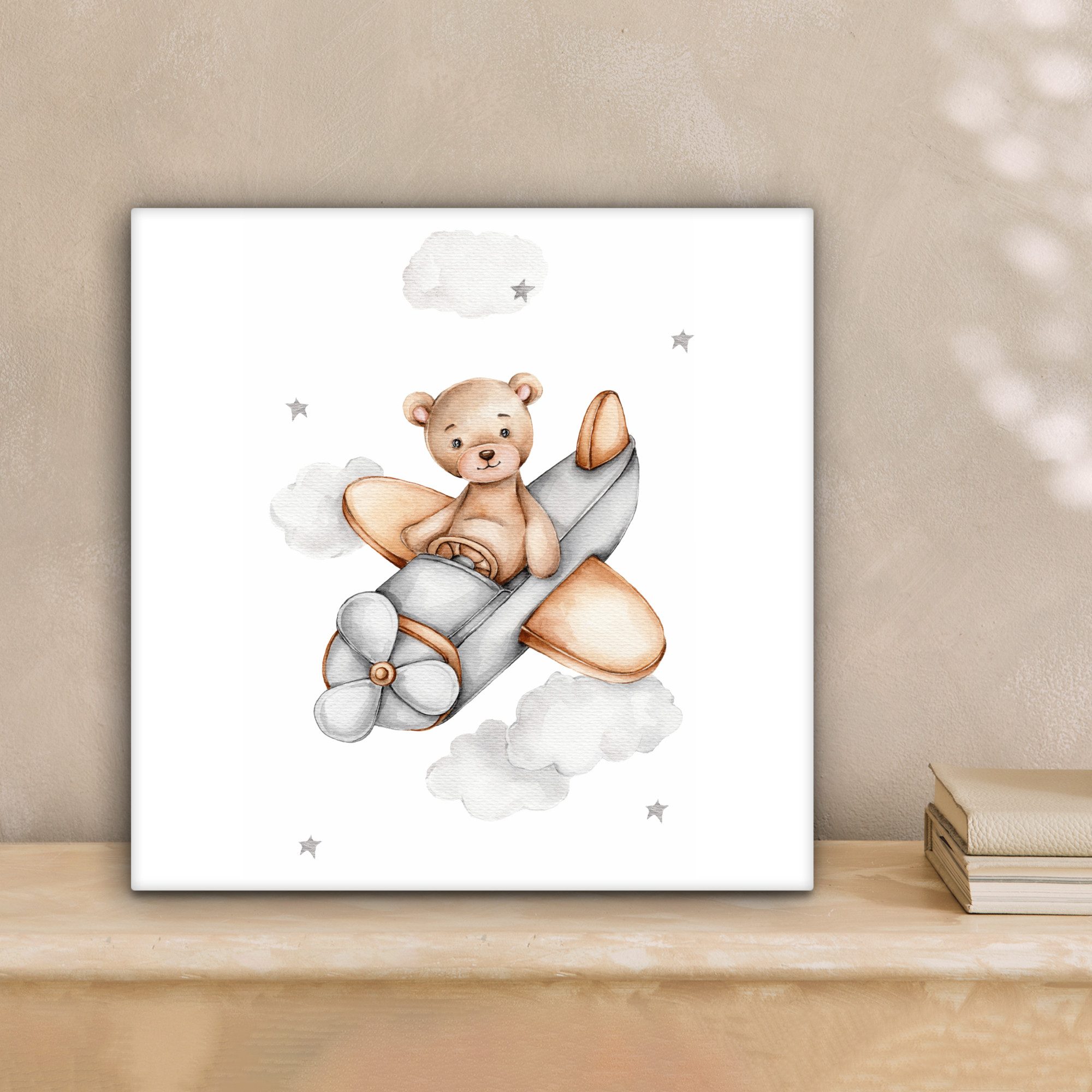 OneMillionCanvasses® Leinwandbild Bär - Flugzeug - günstig online kaufen