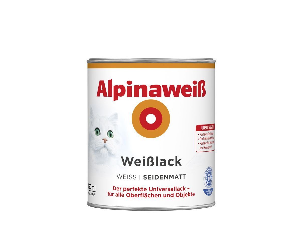 Alpina Weißlack Alpinaweiß Weißlack 750 ml alpinaweiß seidenmatt