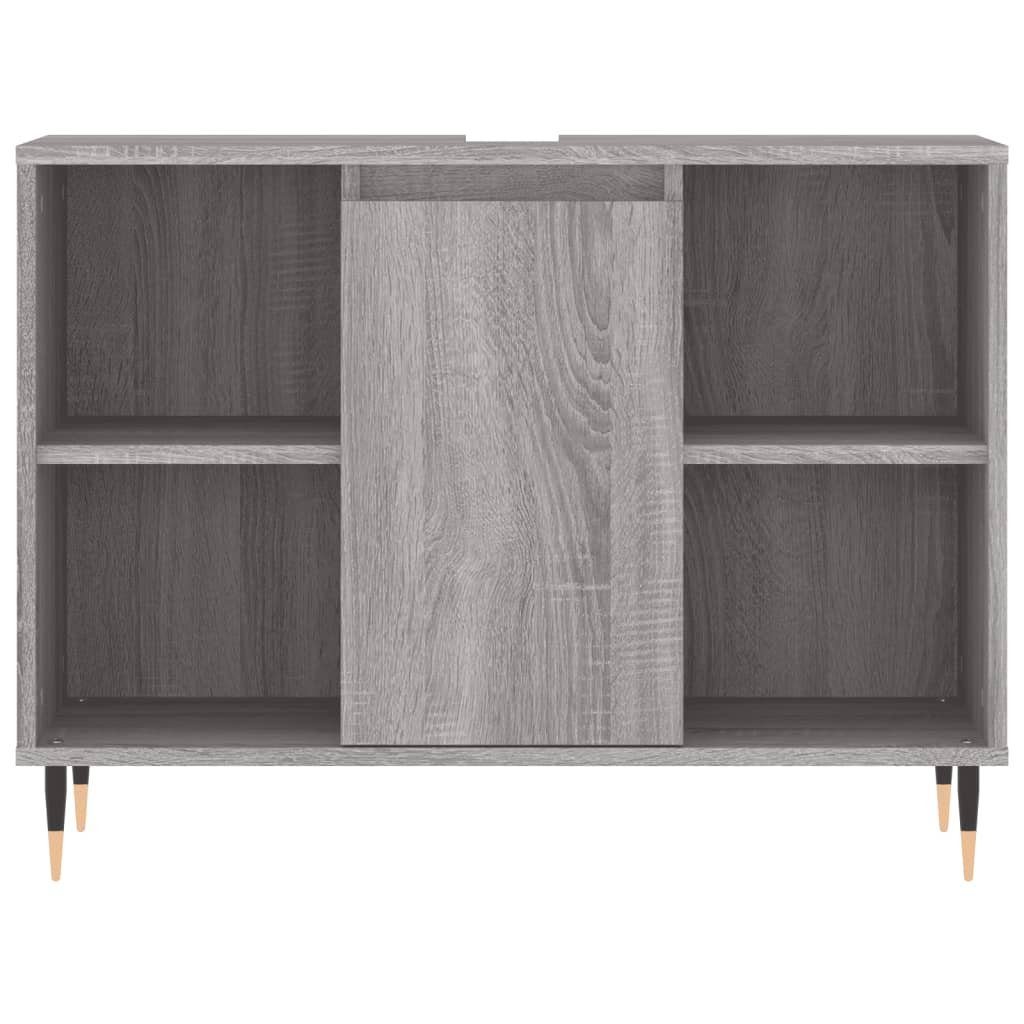 cm Badezimmerspiegelschrank 80x33x60 vidaXL Sonoma Badschrank Grau Holzwerkstoff (1-St)