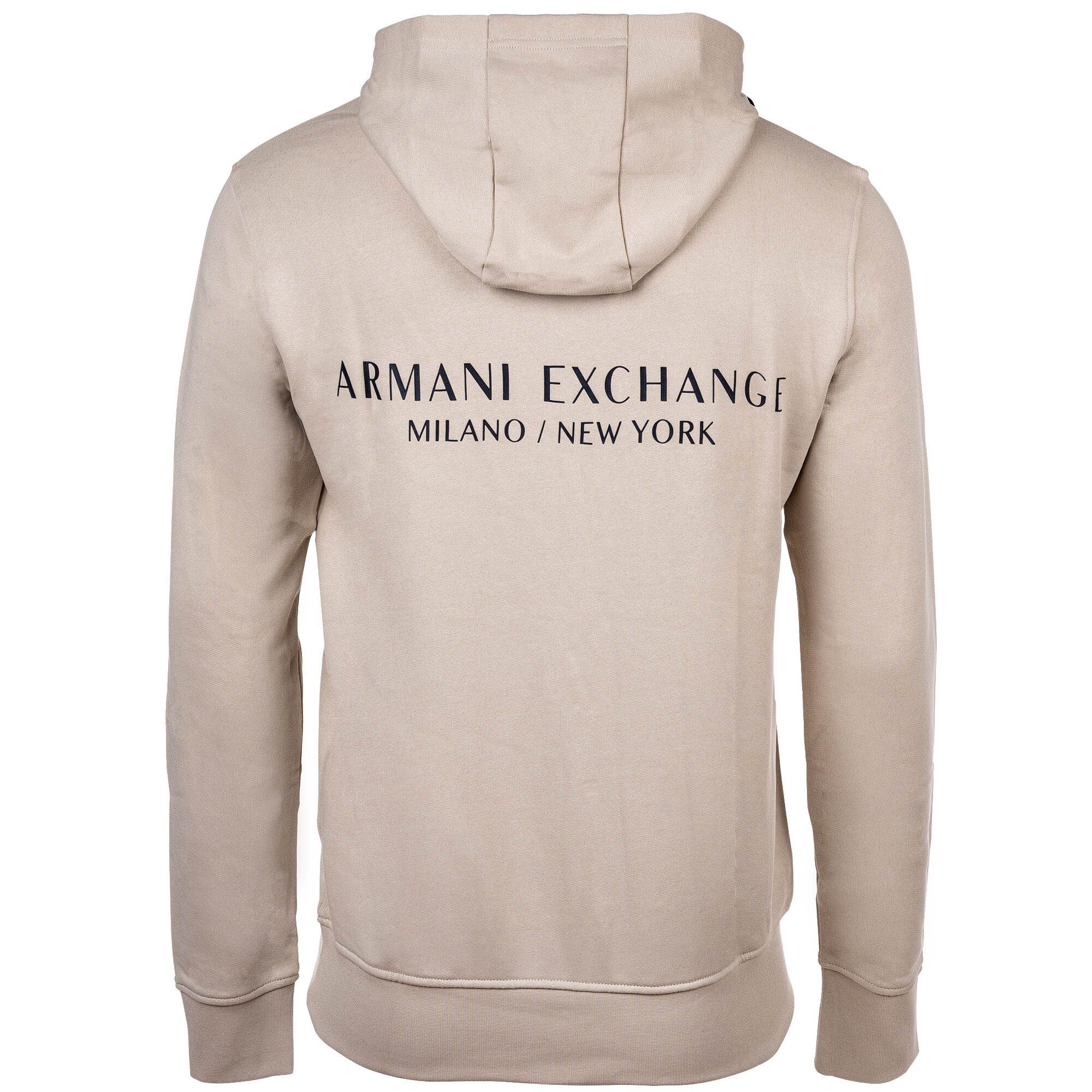 - Logo, uni Kapuze, (Silver Sweatshirt EXCHANGE Hoodie, Beige Lining) Herren Sweatshirt ARMANI