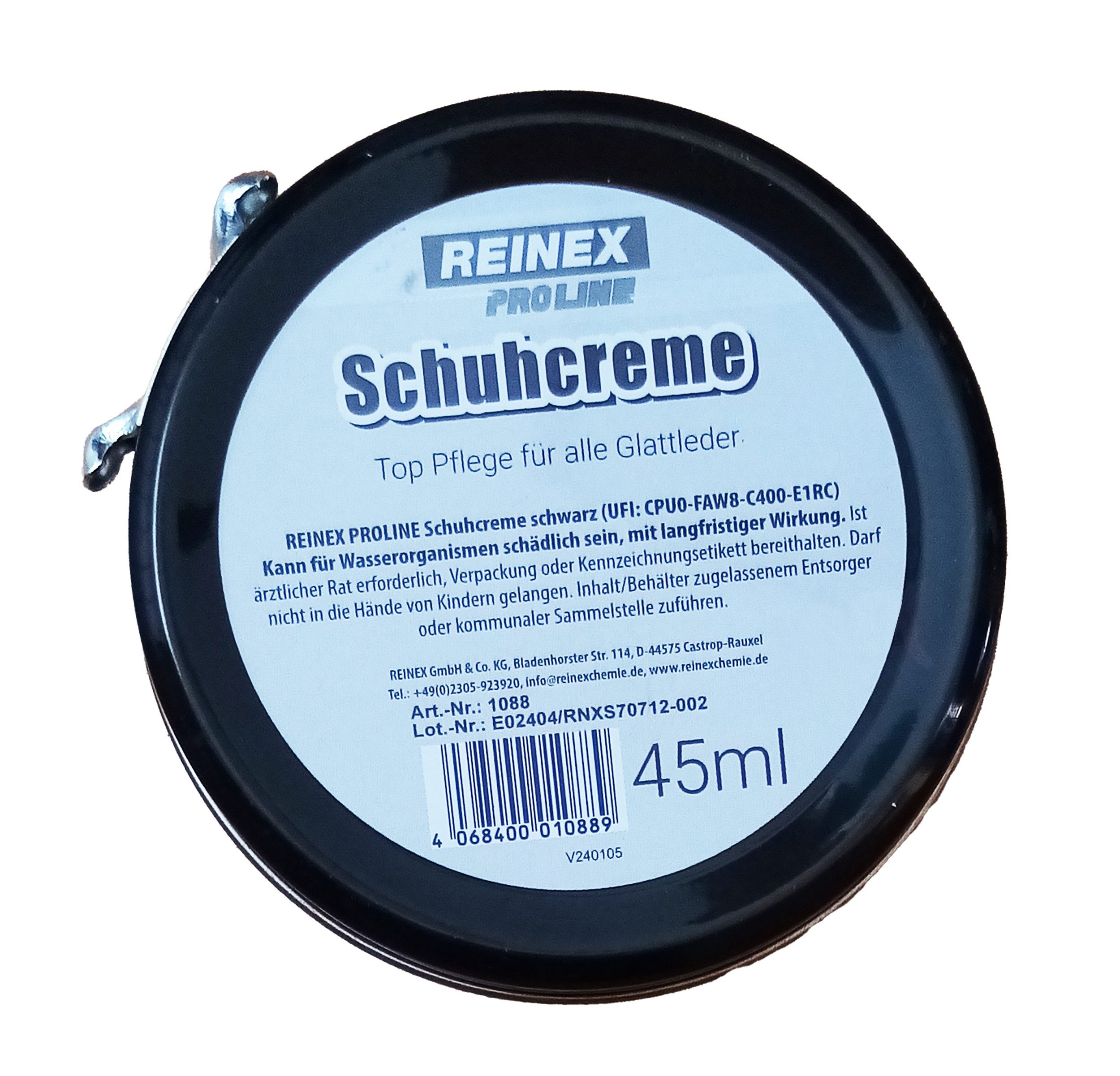 Reinex SCHUHCREME 45ml Schuhpflege Schuhpflegecreme Schuhputz (Schwarz-89) Schuhcreme, Schuh Pflege Creme