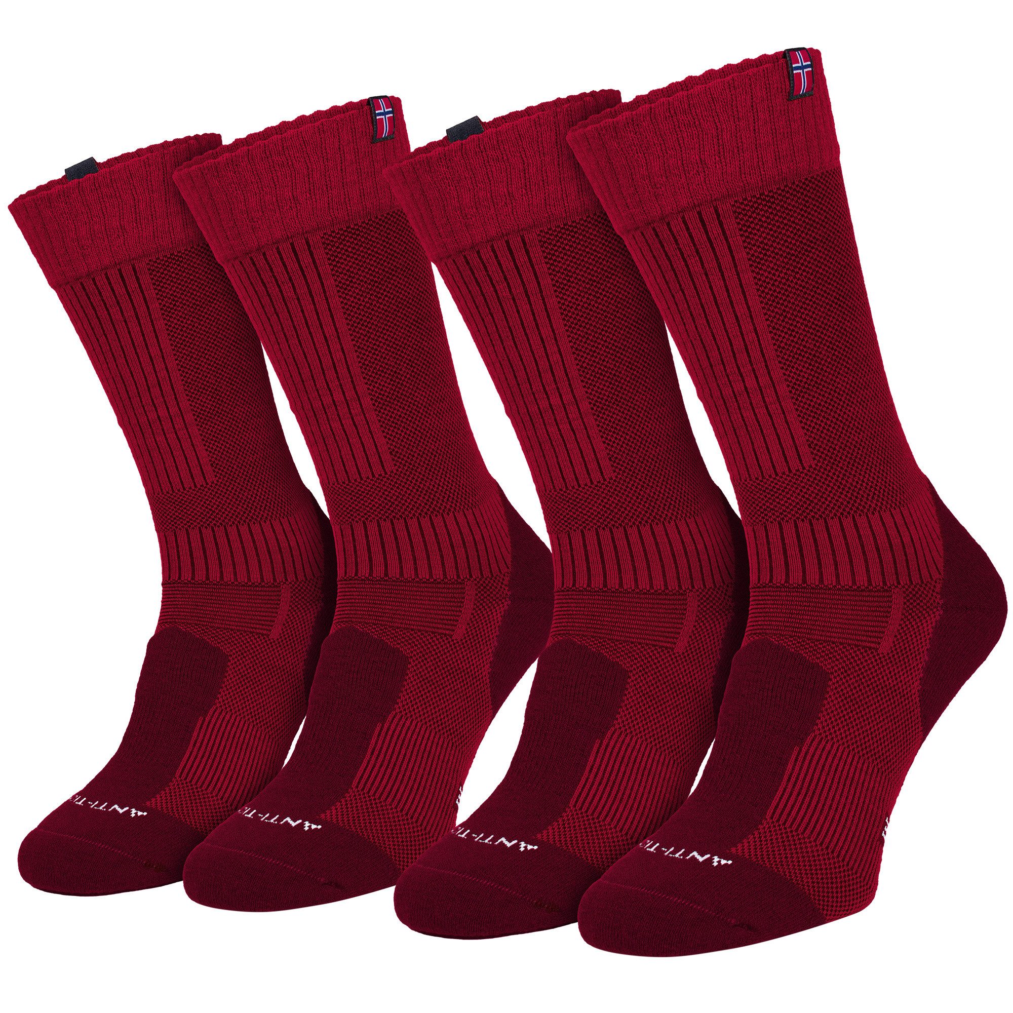 Black Snake Wandersocken Merino Trekkingsocken für Damen und Herren mit Temperaturregulierung (Socken-Set, 2-Paar) Gepolstert an Ferse und Zehen mit stabilisierenden Kompressionszonen