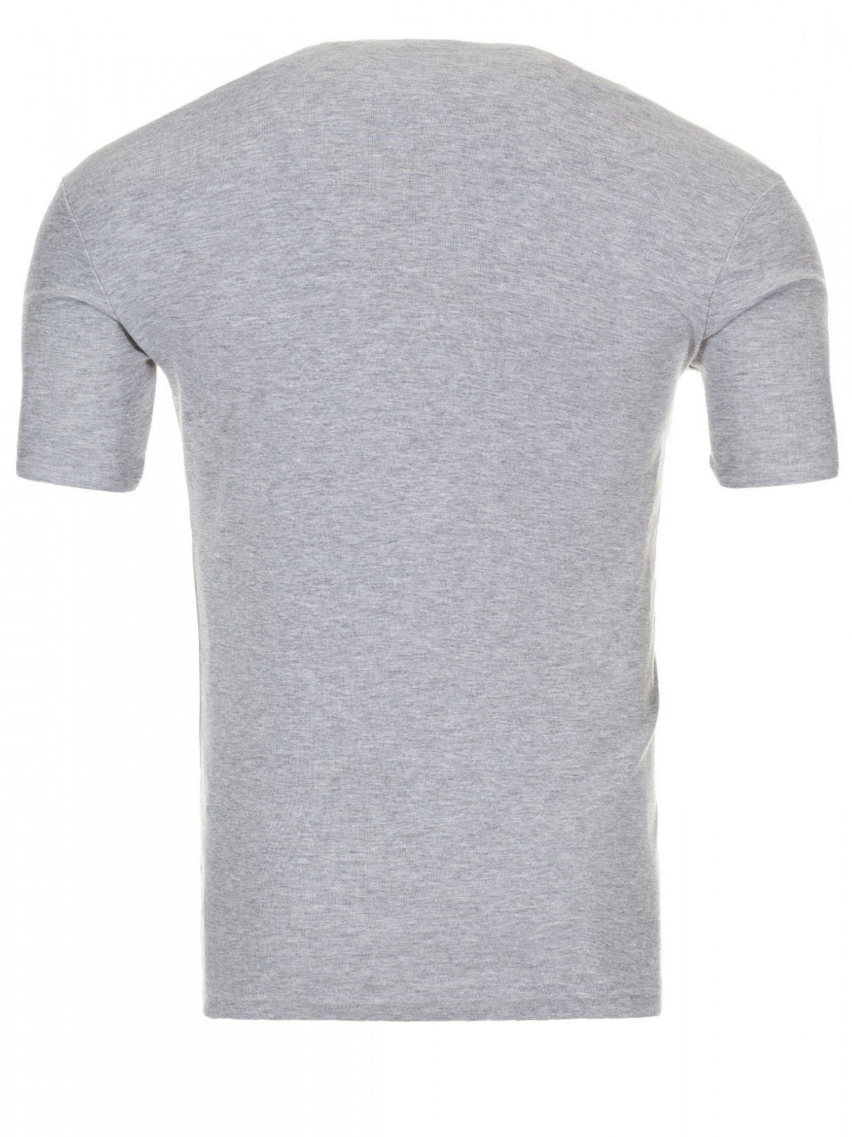 V-Shirt - Tee pack Basic Yazubi mit 2er-Pack) melange Grau grey 1003) V-Neck Yazubi V-Ausschnitt (2-tlg., bequemes (2er T-shirt