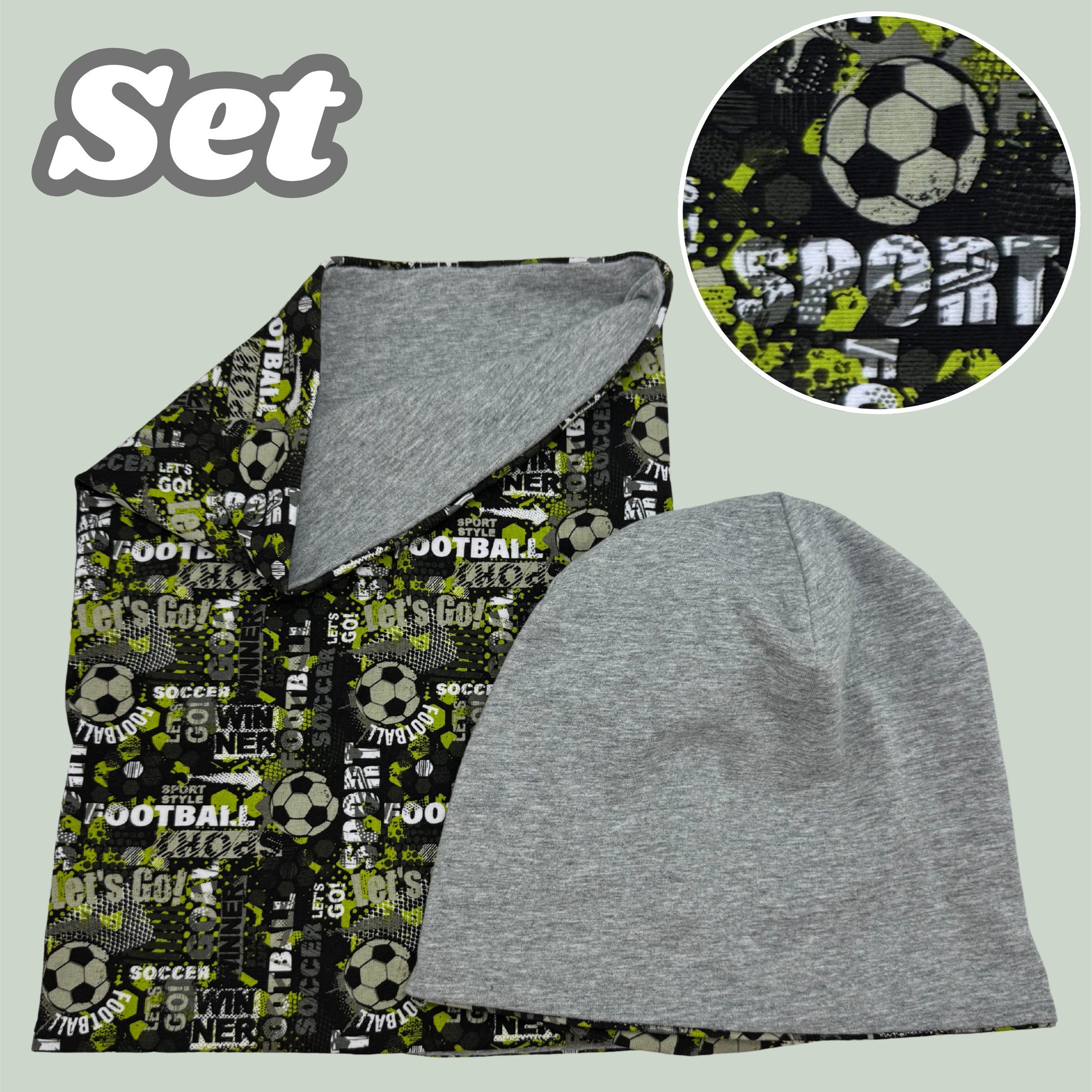 HECKBO Beanie HECKBO Kinder Mädchen Jungen Beanie Mütze & Loop-Schal Set – Bild 5 von 5