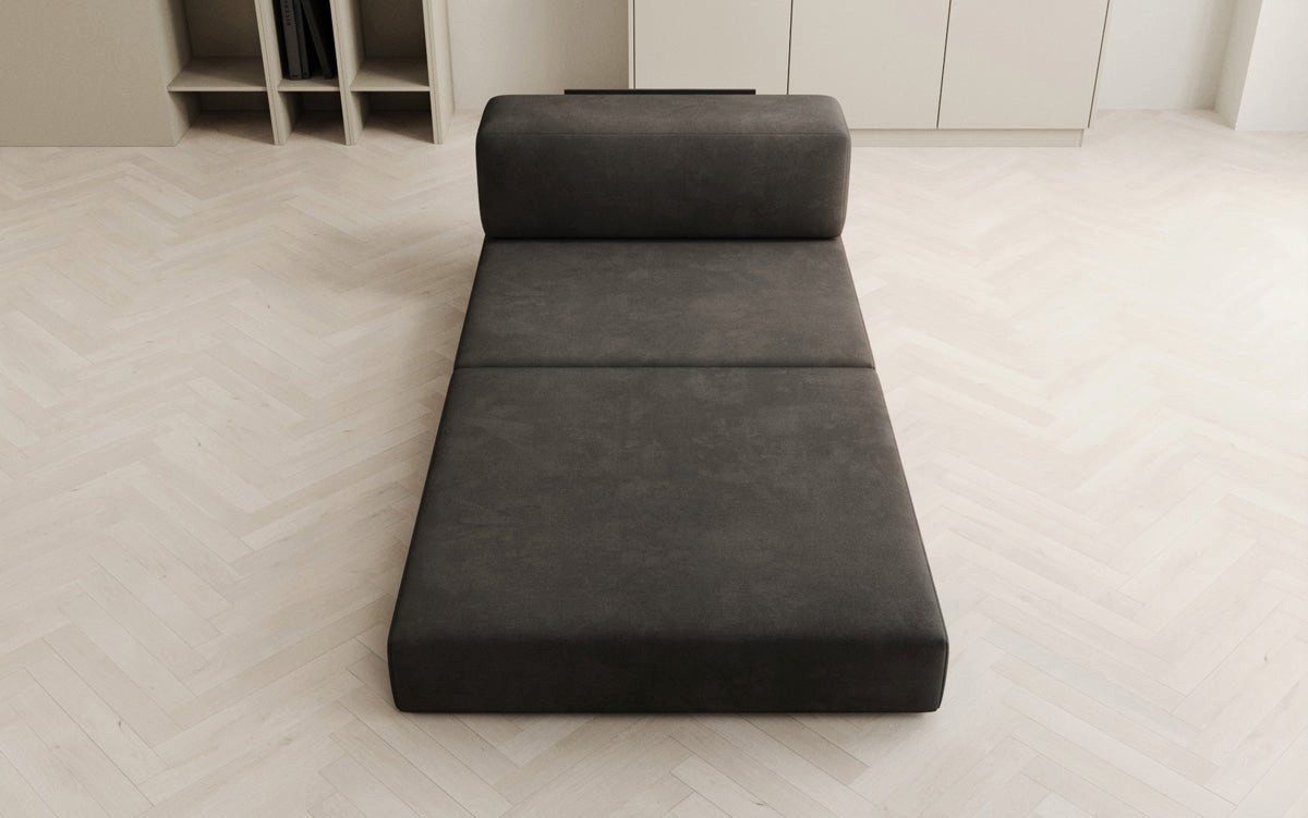 Luxusbetten24 Sofaelement Designer Sofa Mittelmodul Lazy in Samt, mit ausklappbarer Liegefläche