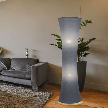 etc-shop LED Stehlampe, Leuchtmittel inklusive, Warmweiß, Steh Leuchte Wohn Zimmer Textil Fuß Schalter Beleuchtung grau